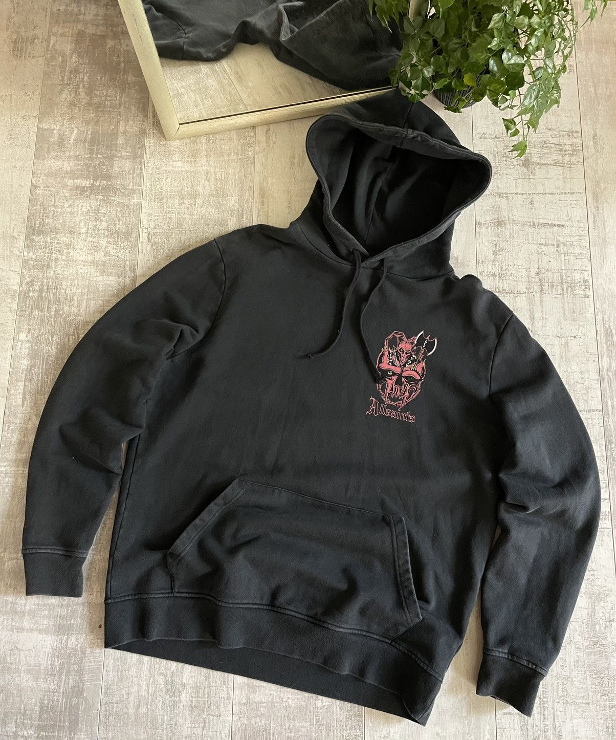 Allsaints Allsaints Devil Fire Skull Hoodie Oversized Fit Size US M / EU 48-50 / 2 - 2 Thumbnail