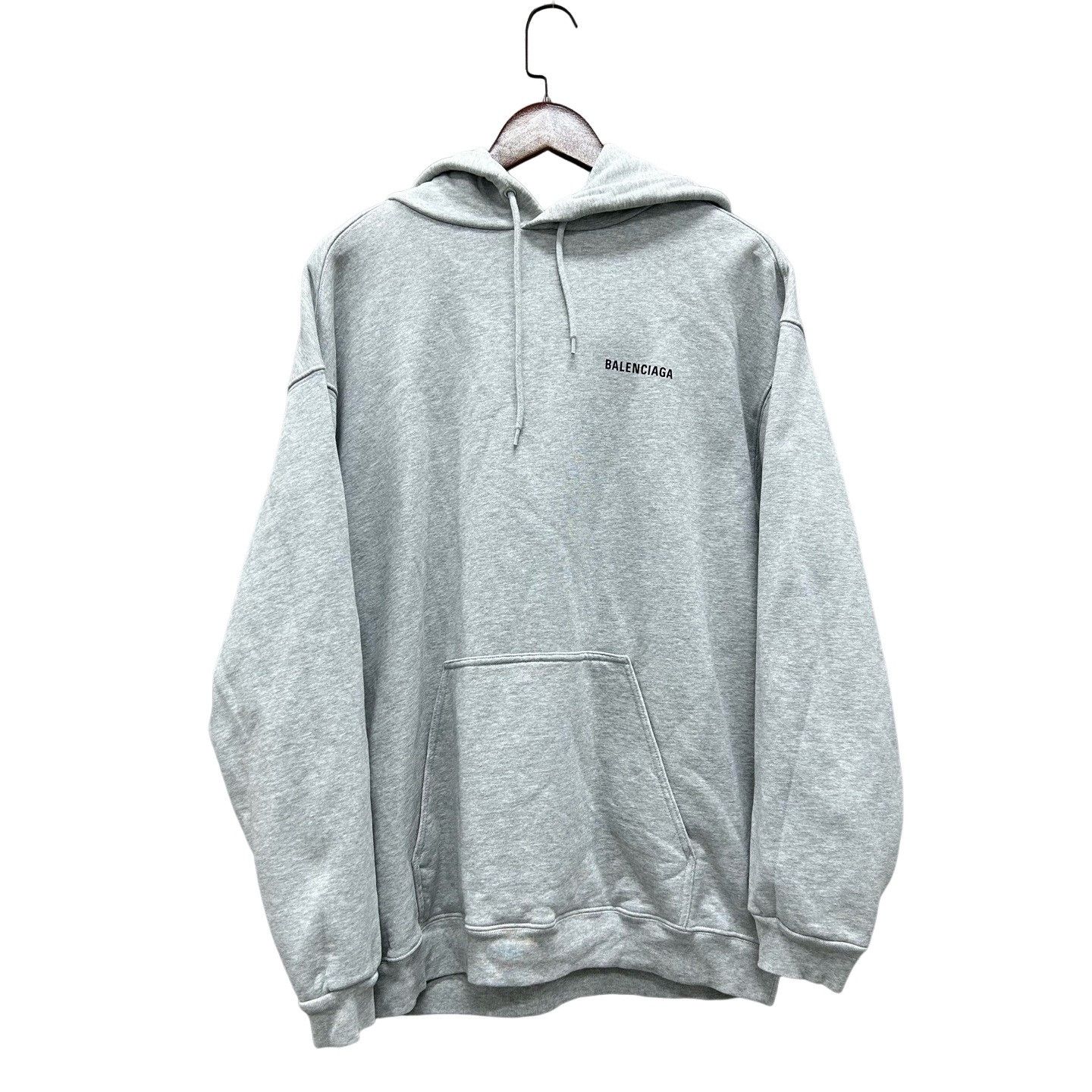 Balenciaga Balenciaga Logo Print Hoodie Gray Size XL Size US XL / EU 56 / 4 - 1 Thumbnail