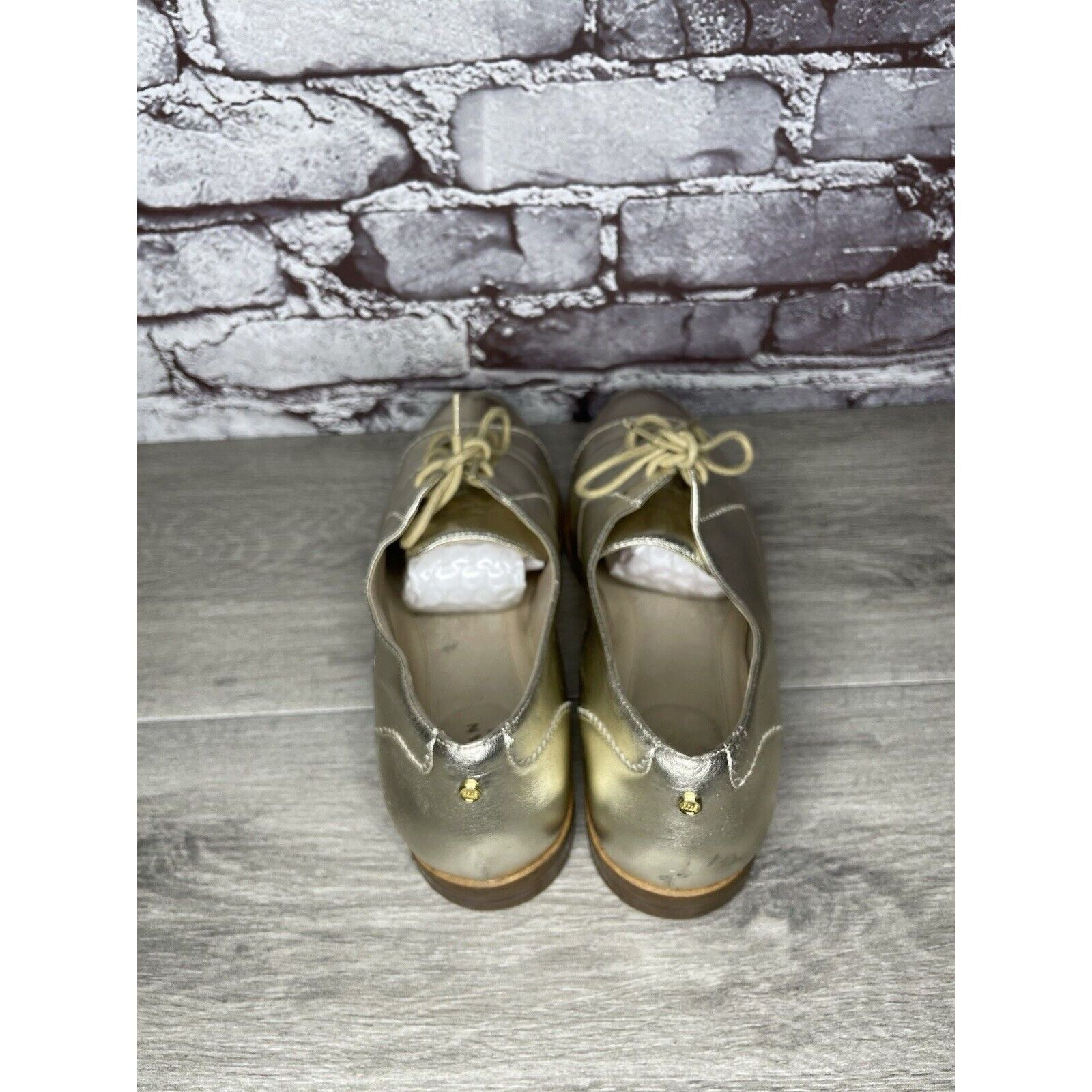 Cole Haan COLE HAAN Go To Collection Arden Gold Metallic Leather Oxfor Size US 10 / IT 40 - 5 Thumbnail