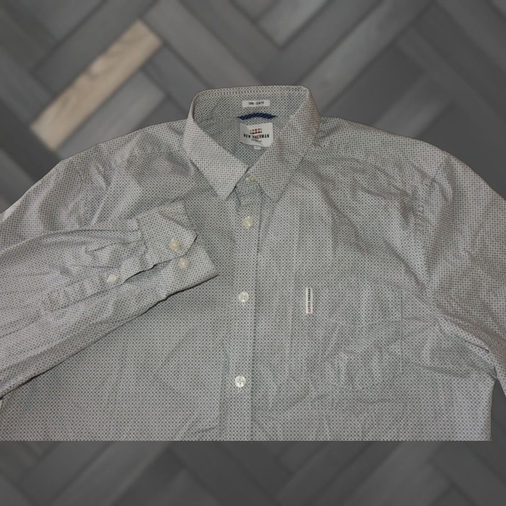 Ben Sherman Ben Sherman Men's Long Sleeve Button-Front Shirt Size L Slim Fit Size US L / EU 52-54 / 3 - 1 Thumbnail