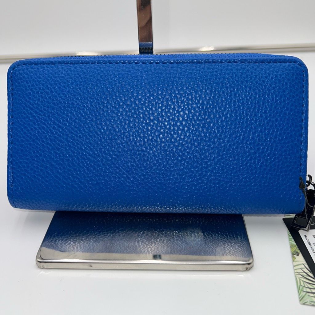 Badgley Mischka Badgly Mischka Faux Leather Long Zip around Wallet in Electric Blue Size ONE SIZE - 7 Thumbnail