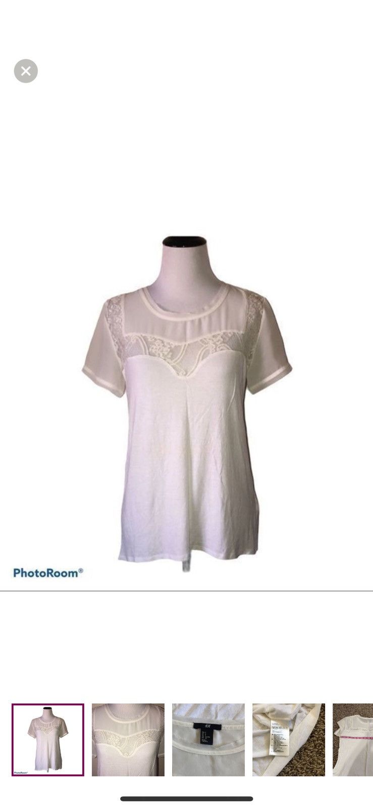 H&M H&M small lace panel blouse Size S / US 4 / IT 40 - 1 Thumbnail