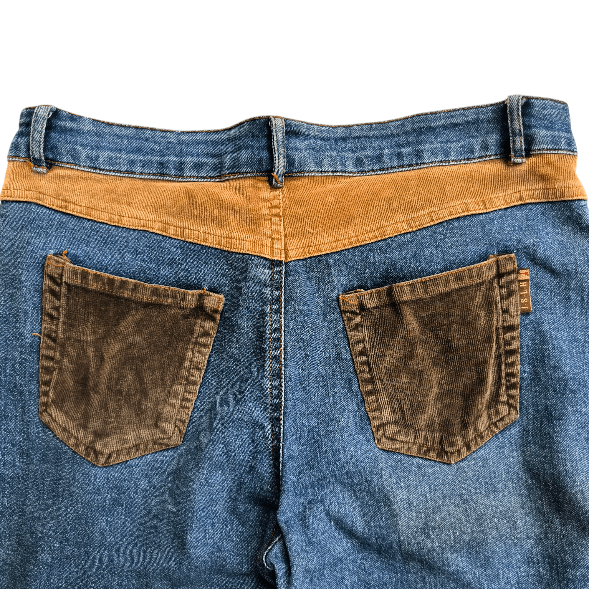 Japanese Brand Vintage 2000s JSLH Patchwork Flare Jeans Size US 30 / EU 46 - 6 Thumbnail