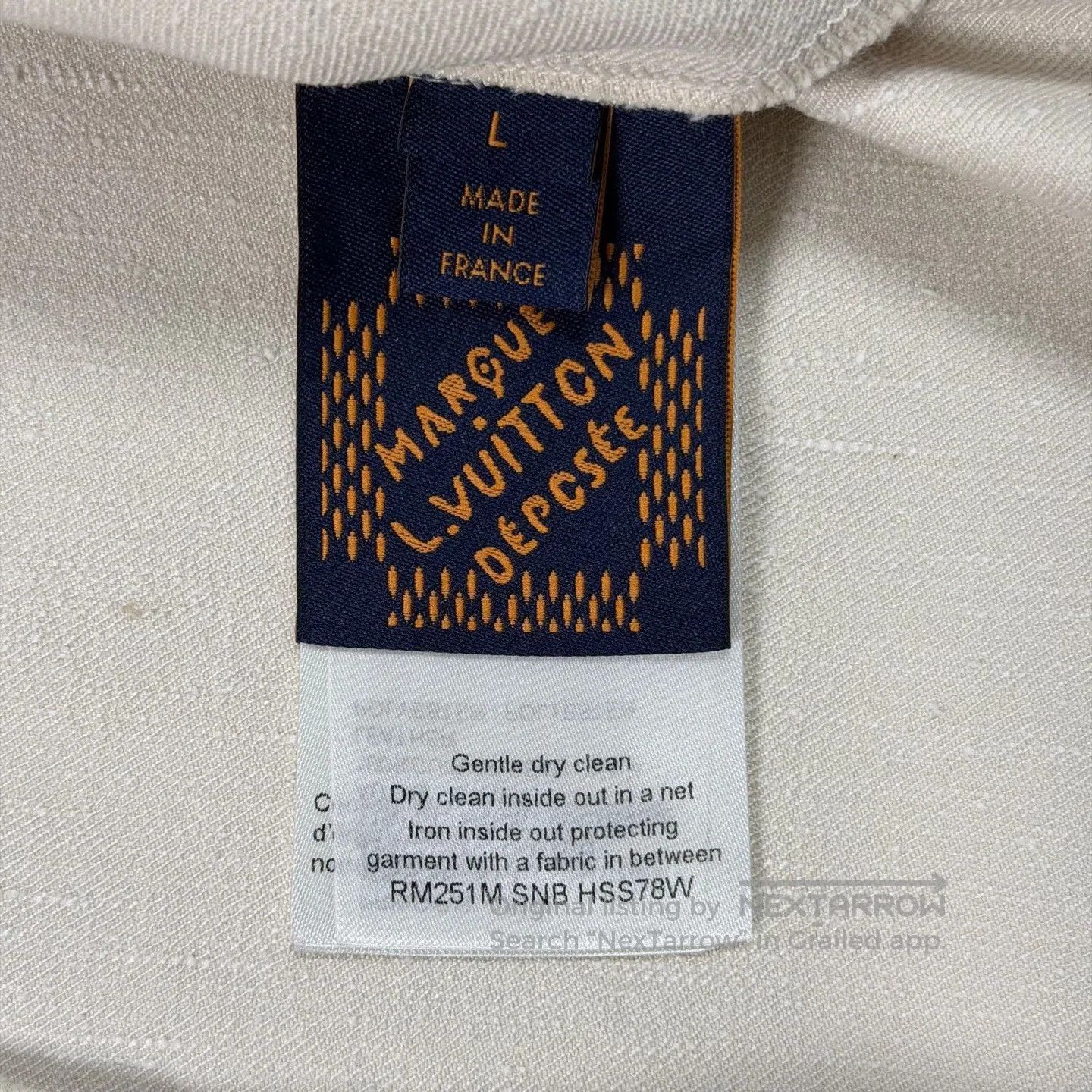 Louis Vuitton LV 25 Beige Leather Logo Short-Sleeve Shirt. Size US L / EU 52-54 / 3 - 4 Thumbnail