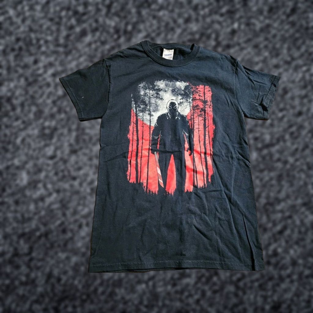 Gildan Mens S Friday The 13th Jason Voorhees Woods Halloween Horror T Shirt Size US S / EU 44-46 / 1 - 1 Thumbnail