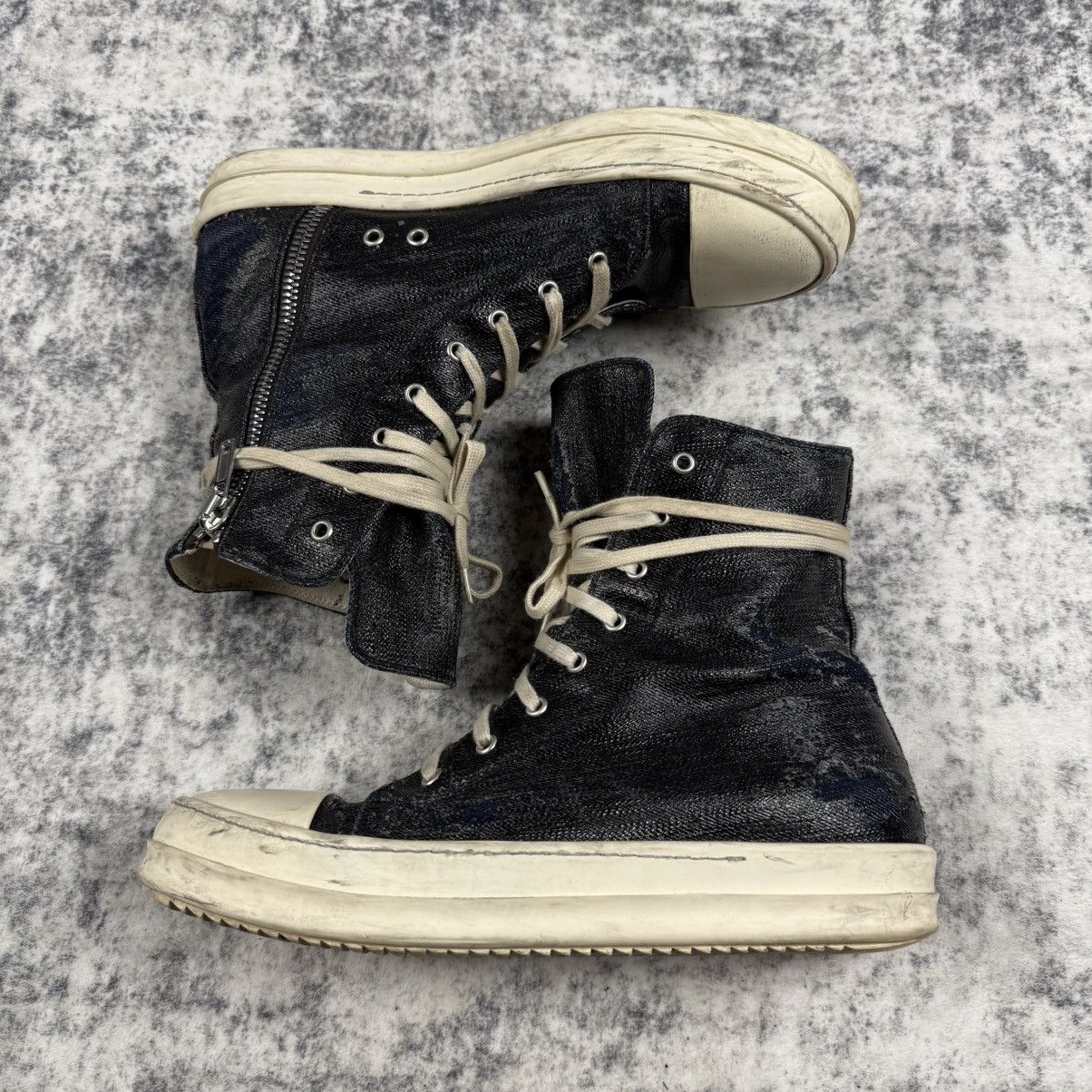 Rick Owens Rick Owens DRKSHDW Ramones Denim Waxed Size US 10.5 / EU 43-44 - 2 Thumbnail