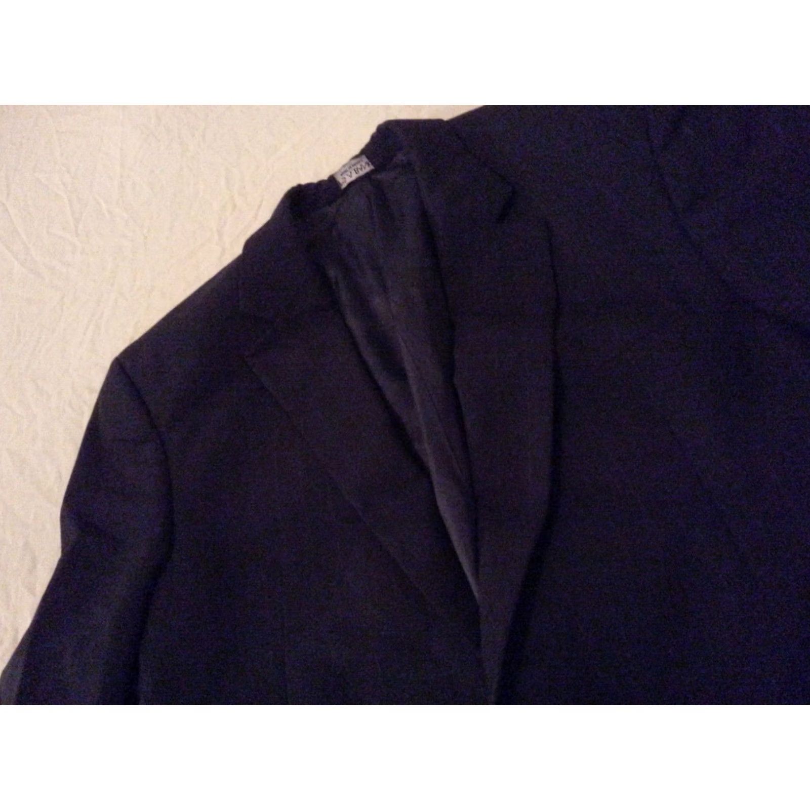 Jos. A. Bank Mens Jos. A Bank Black Wool Suit 40L Stripes 29x33 Size 40R - 3 Thumbnail