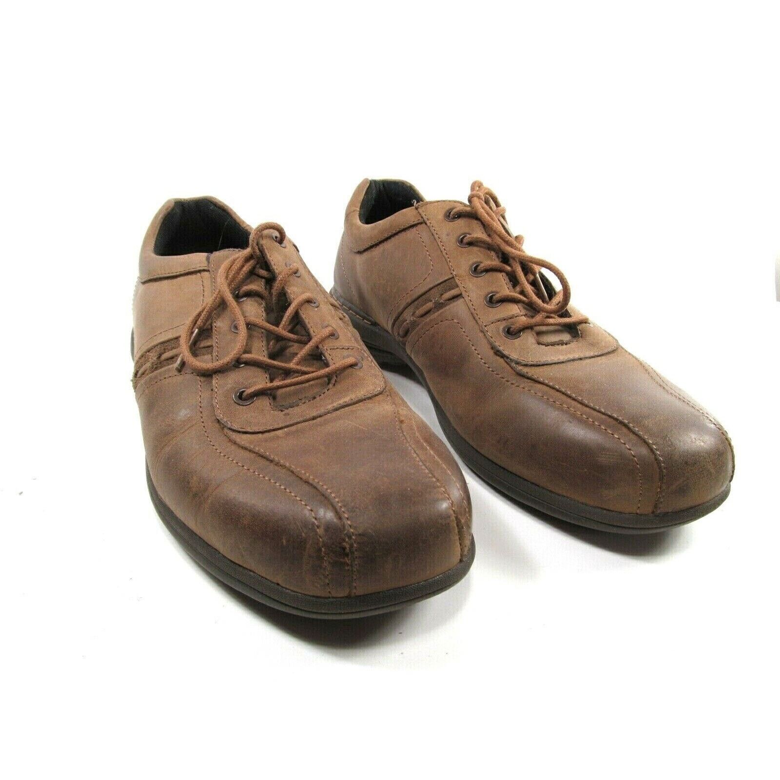 STEFANOBI Size 8 Cognac Contrast Stitch Leather Split Toe Lace Up Shoes These Bespoke Cognac Split Toe Derby Shoes combine timeless  main image 3