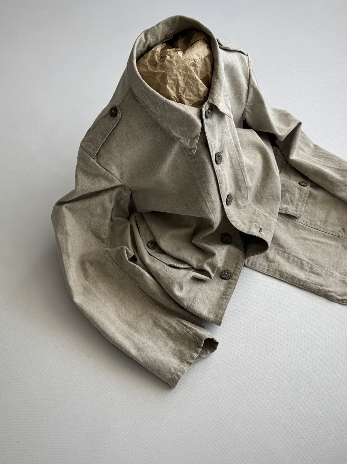 Vintage Vintage 1940s Swedish Army M39 Work Jacket Size US M / EU 48-50 / 2 - 3 Thumbnail