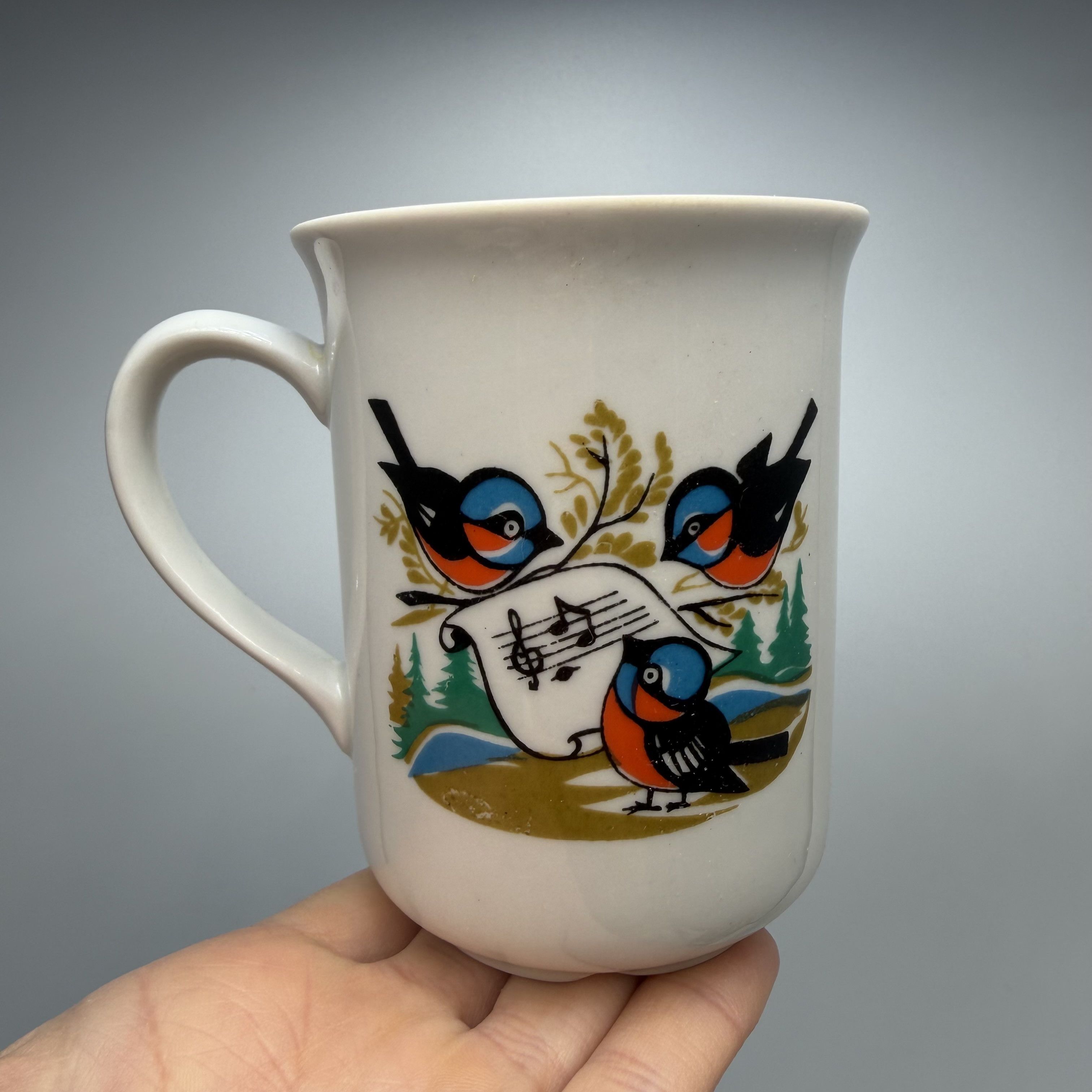 Vintage Vintage USSR Porcelain Mug Kyiv EKHZ 250ml Bird Music Design Size ONE SIZE - 4 Thumbnail