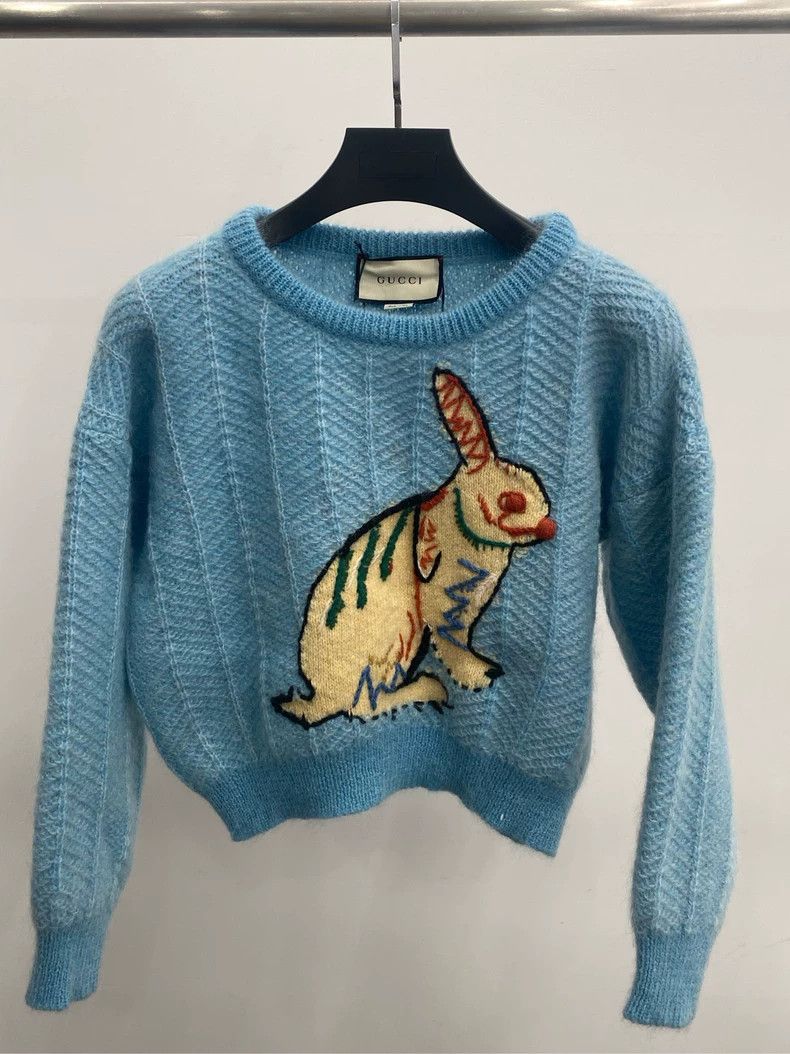 Gucci GucciRabbit inlaid round-neck long-sleeved pullover sweater Size US S / EU 44-46 / 1 - 1 Thumbnail