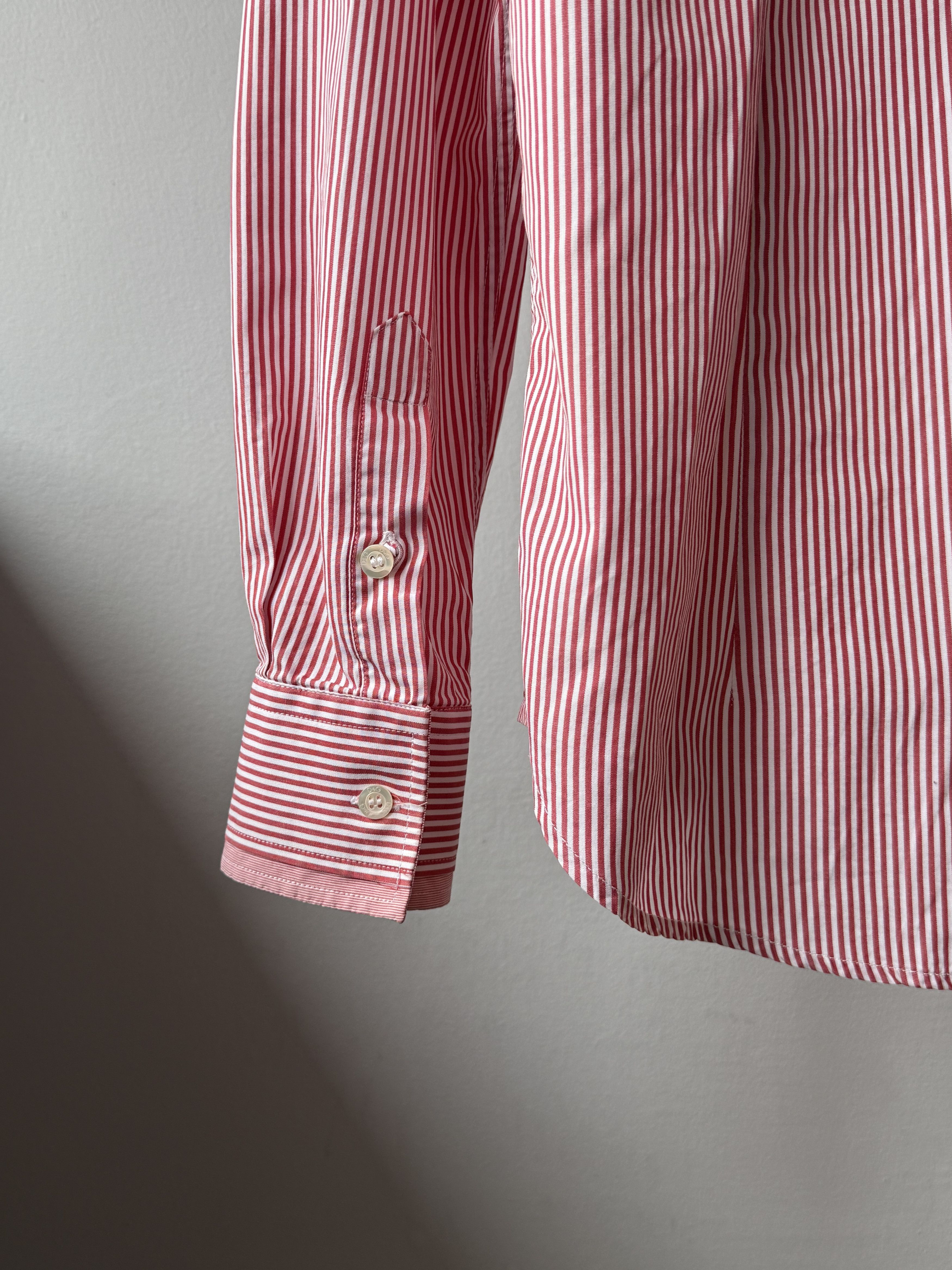 Dolce & Gabbana Dolce & Gabbana Slim Fit Red White Striped Long Sleeve Shirt Size US M / EU 48-50 / 2 - 8 Thumbnail
