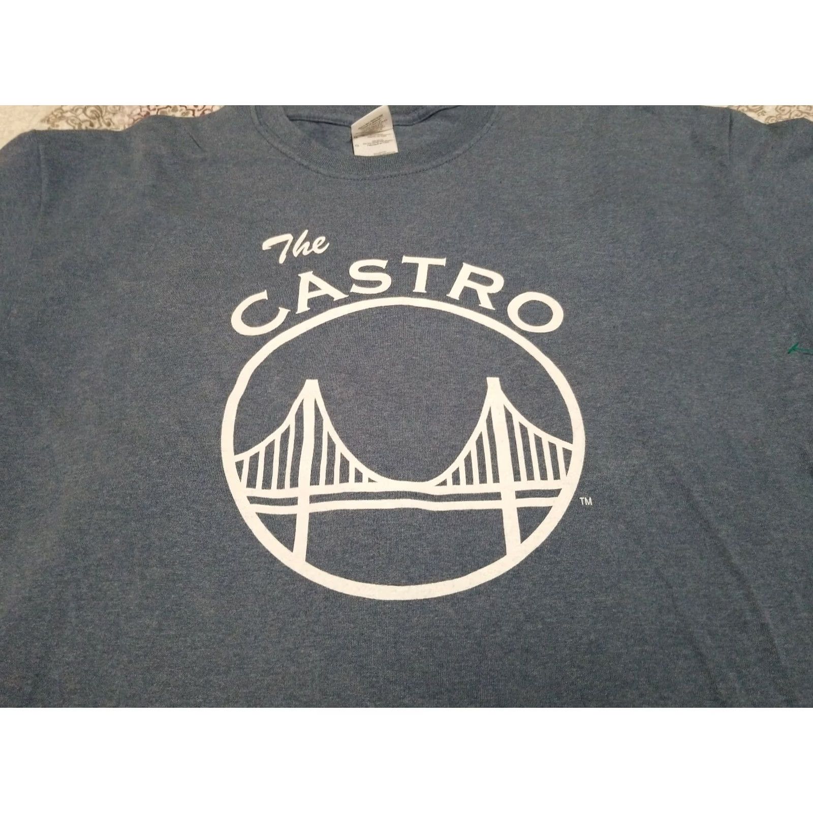 Gildan Golden State Warriors Castro Logo Basketball Blue T-Shirt L Mens Short Sleeve Crew Neck XS? Size US L / EU 52-54 / 3 - 4 Thumbnail