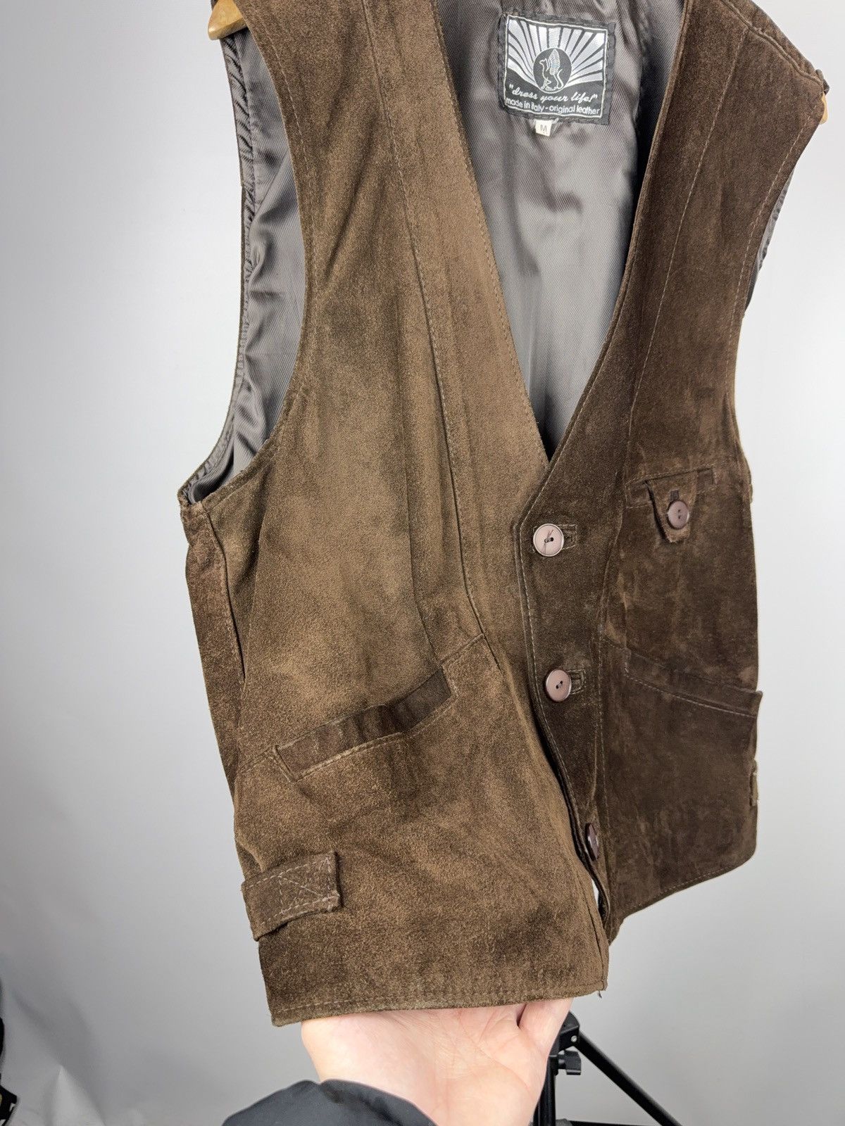 Leather Vintage 90s Cowboy Western USA Retro Suede Leather Vest Size US M / EU 48-50 / 2 - 7 Thumbnail