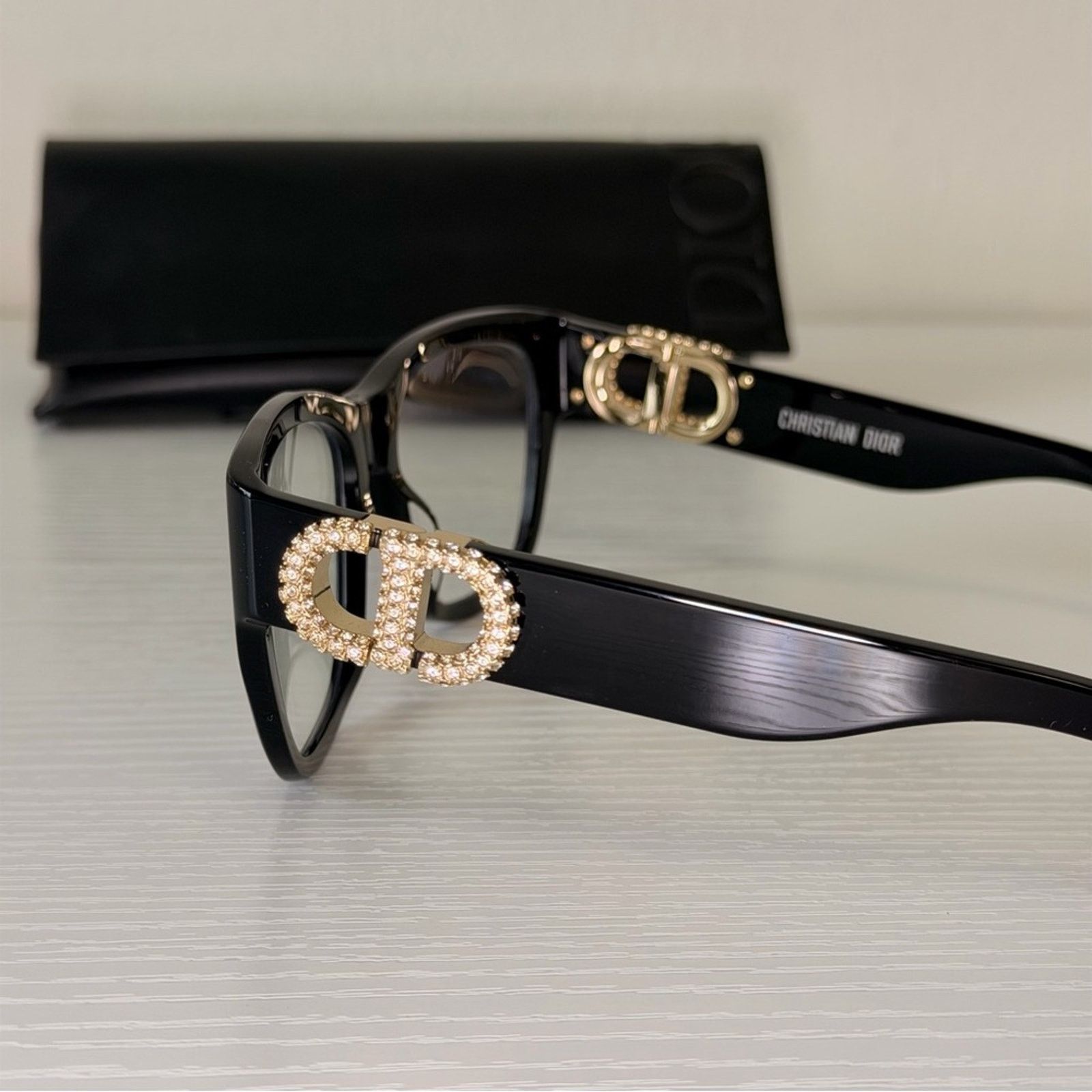 Dior New! Dior Women's Glasses in Black, 30MontaigneO S4I 12BB Size ONE SIZE - 6 Thumbnail