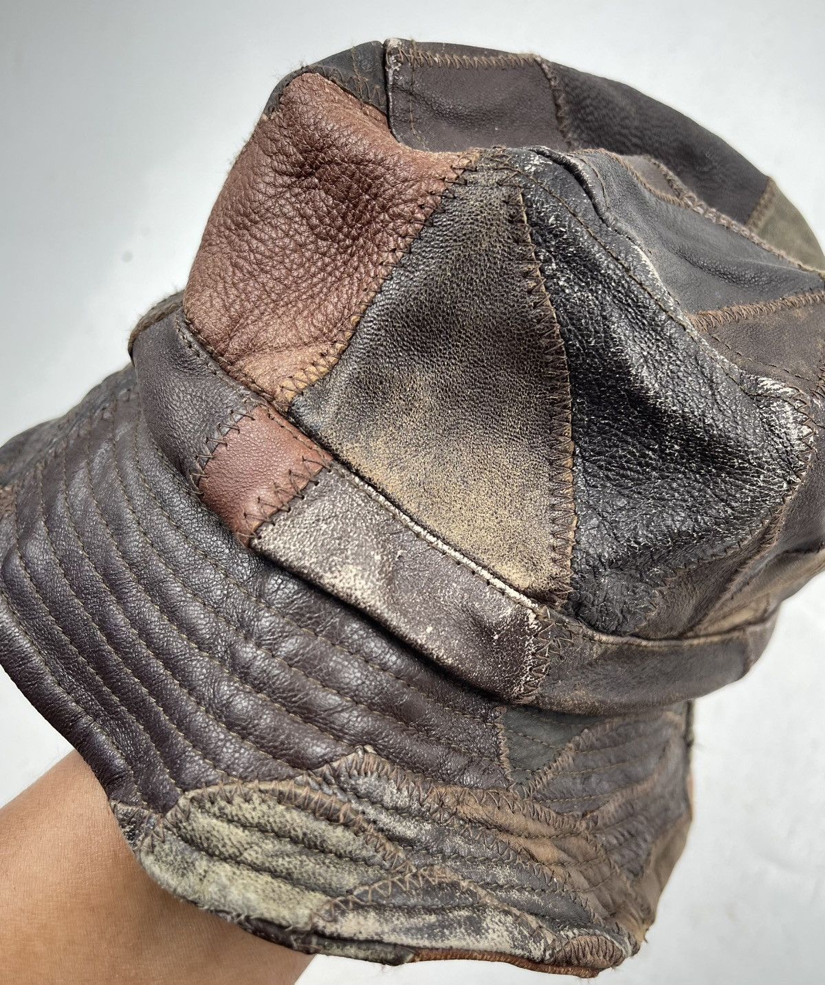 Japanese Brand very rare genuine leather patchwork hat tc48 Size ONE SIZE - 6 Thumbnail