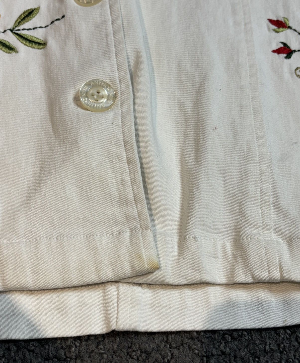 Other Original Anthony White Button Down Blazer Jacket Top Flowers Size M / US 6-8 / IT 42-44 - 2 Thumbnail