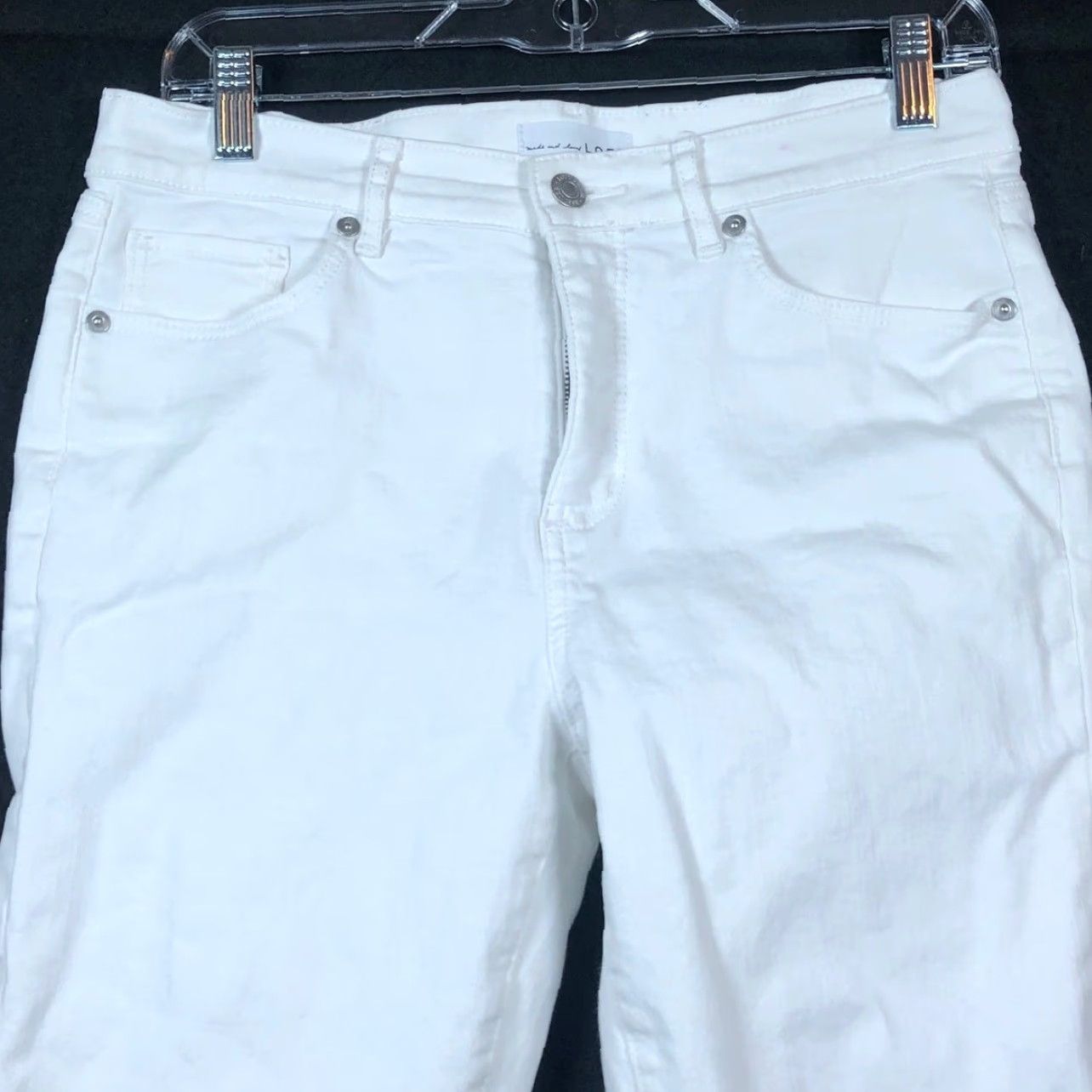 Loft LOFT Womens Jeans White Mid Rise The Skinny Cotton Blend Stretch 8 Size 30" / US 8 / IT 44 - 2 Thumbnail