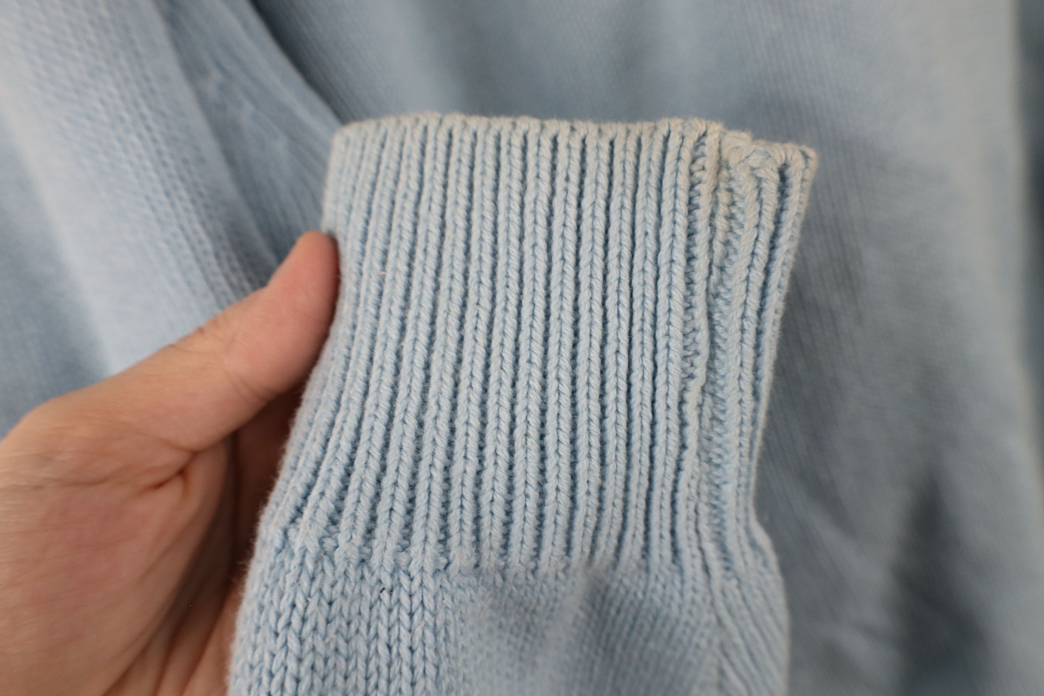 Lands' End × Vintage Vintage 90s Lands End Cotton Knit Sweater Carolina Blue USA Size US L / EU 52-54 / 3 - 9 Thumbnail