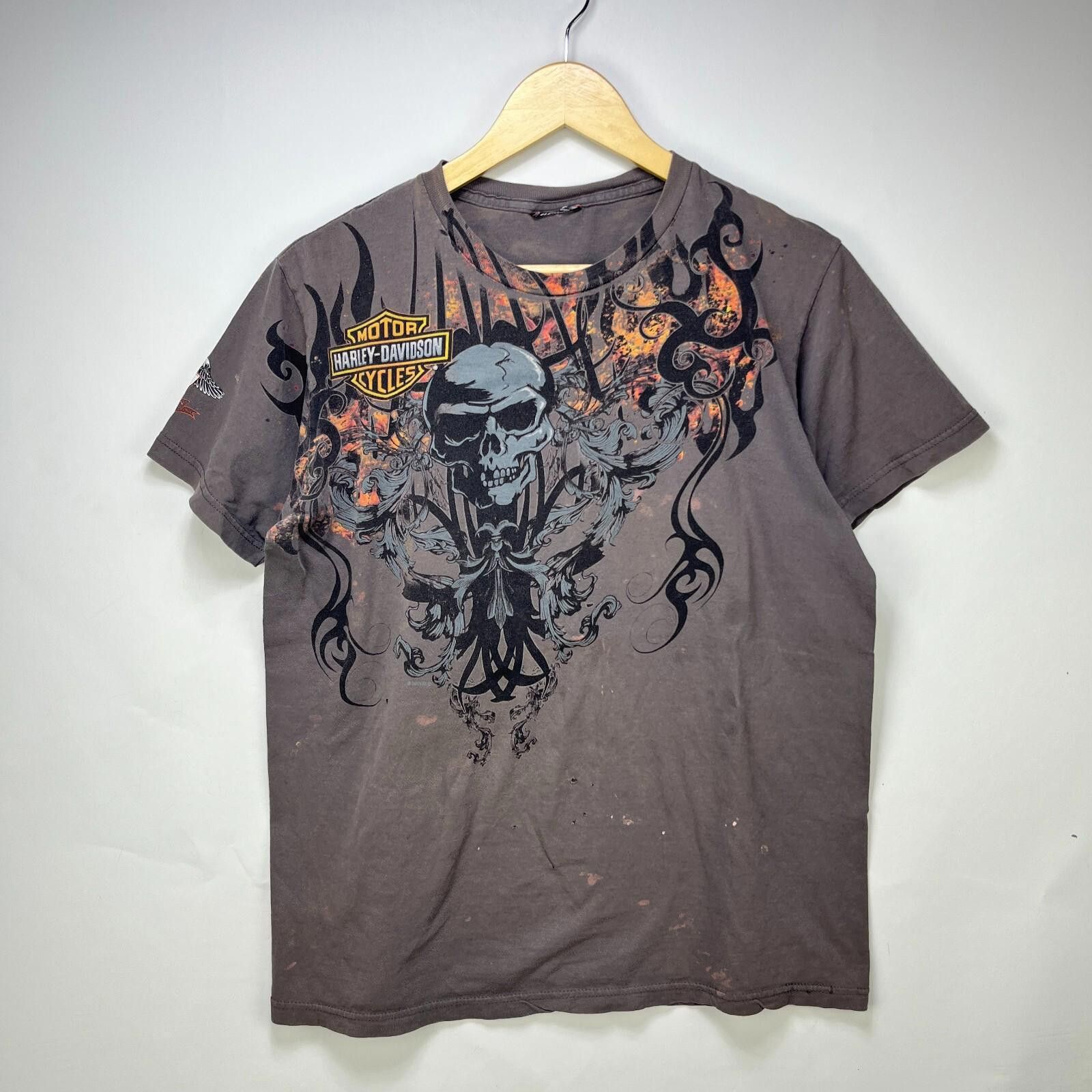 Harley Davidson Vintage Harley-Davidson Skull MMA Y2K T-Shirt AOP Large Size US L / EU 52-54 / 3 - 1 Thumbnail
