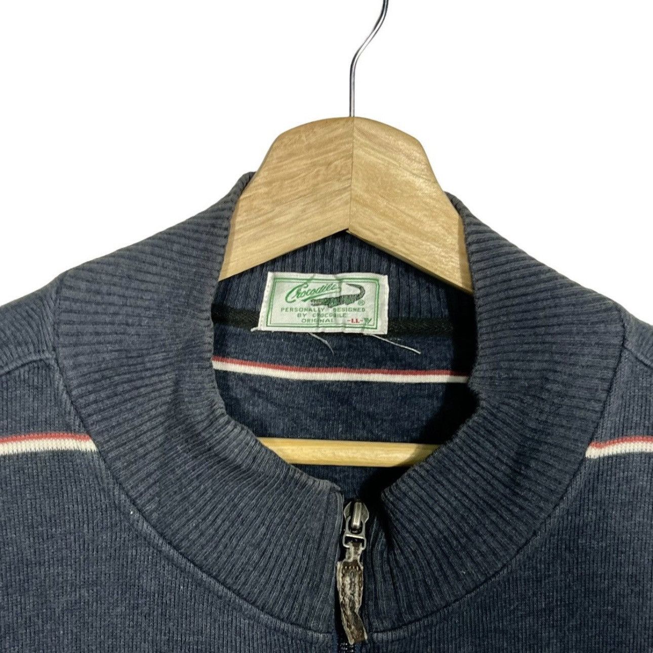 Lacoste crocodile sweater small logo embroidered full zipper Size US L / EU 52-54 / 3 - 3 Thumbnail