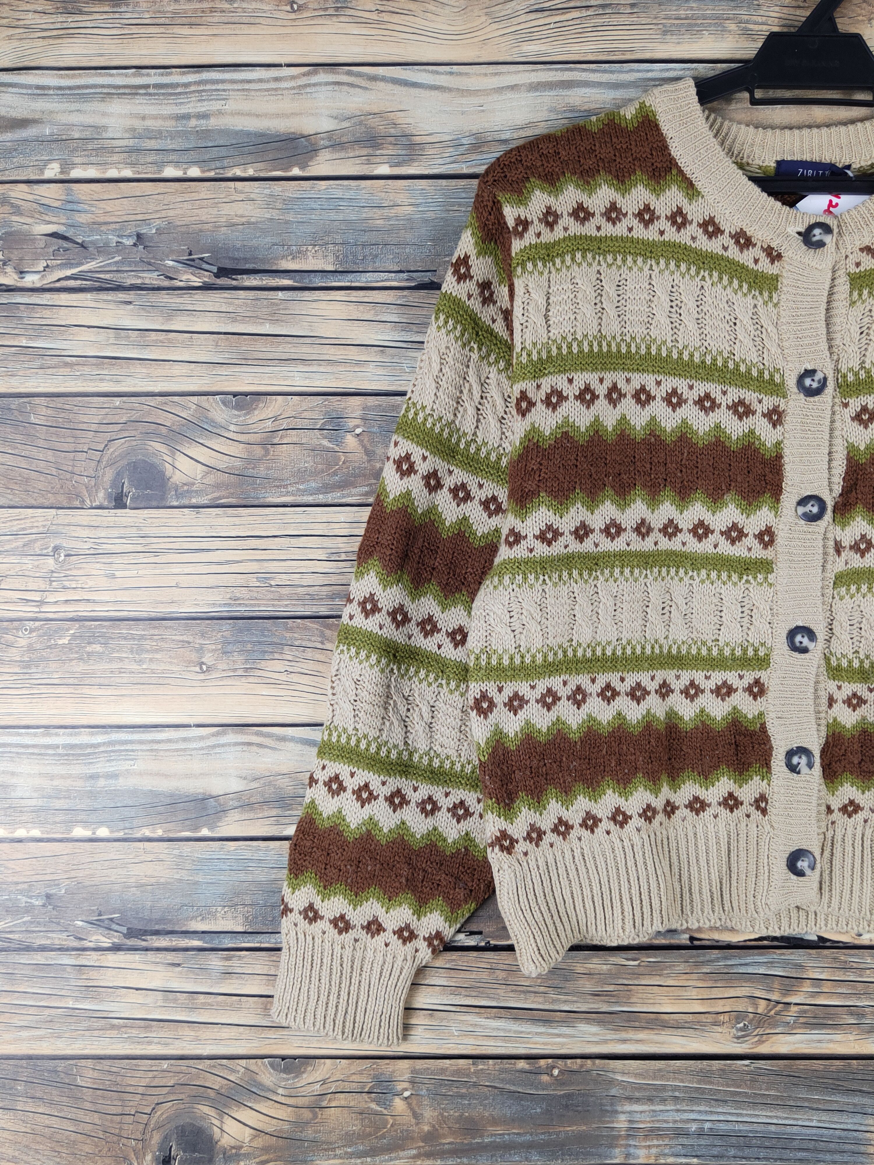 Vintage Zibitto Brown Knitwear Cardigan Crop Tops #W1261 Size S / US 4 / IT 40 - 3 Thumbnail