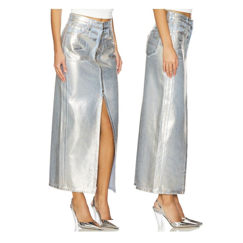 Levi's ⭐LEVI'S Revolve Women's Ankle Column Denim Maxi Skirt Sz 26 Size 26" / US 2 / IT 38 - 2 Thumbnail