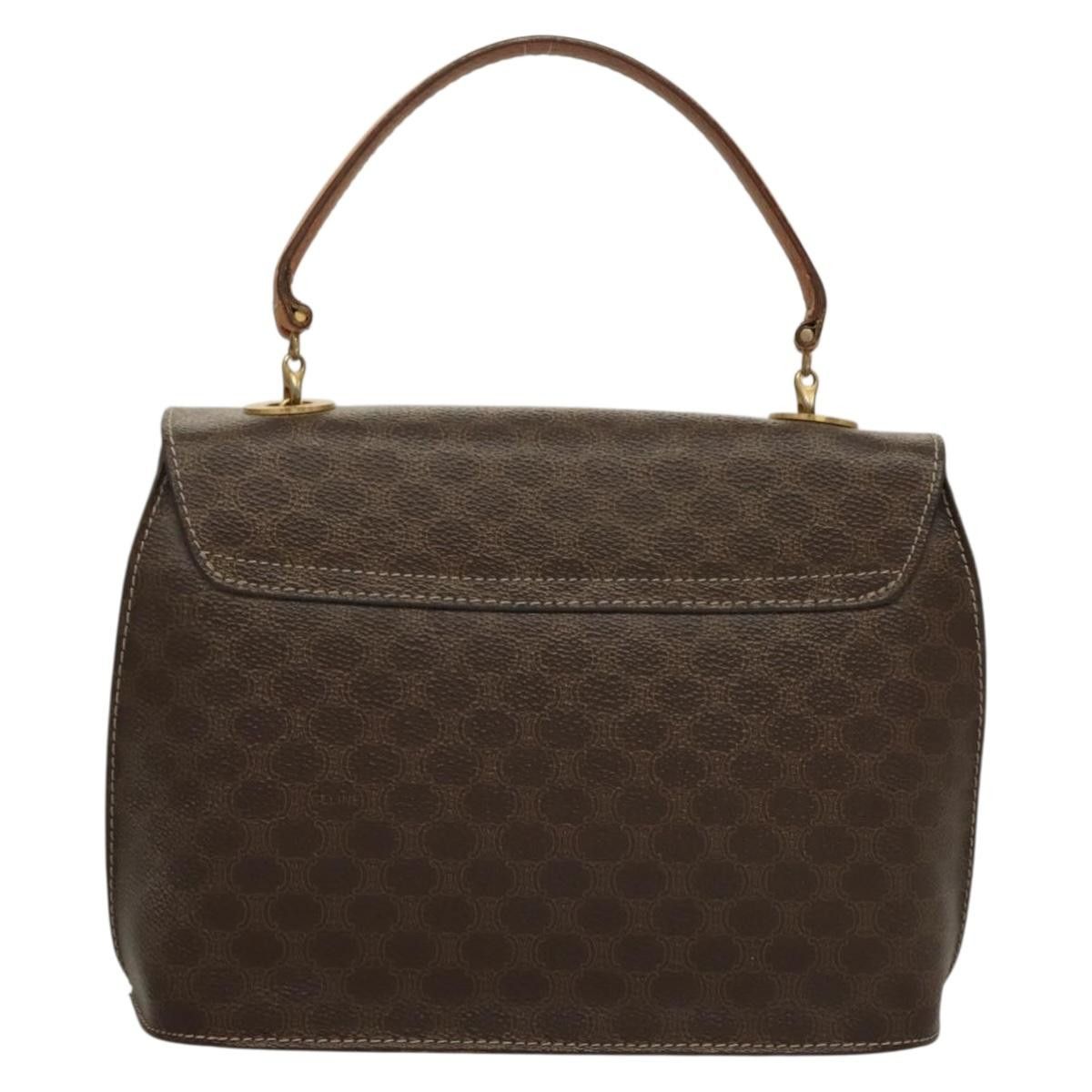 Celine CELINE Macadam Canvas Hand Bag Pvc Leather Brown Gold Size ONE SIZE - 3 Thumbnail