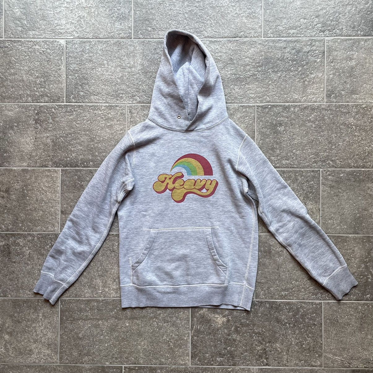image of Hysteric Glamour Heavy Rainbow Hoodie in Grey, Men's (Size Small)