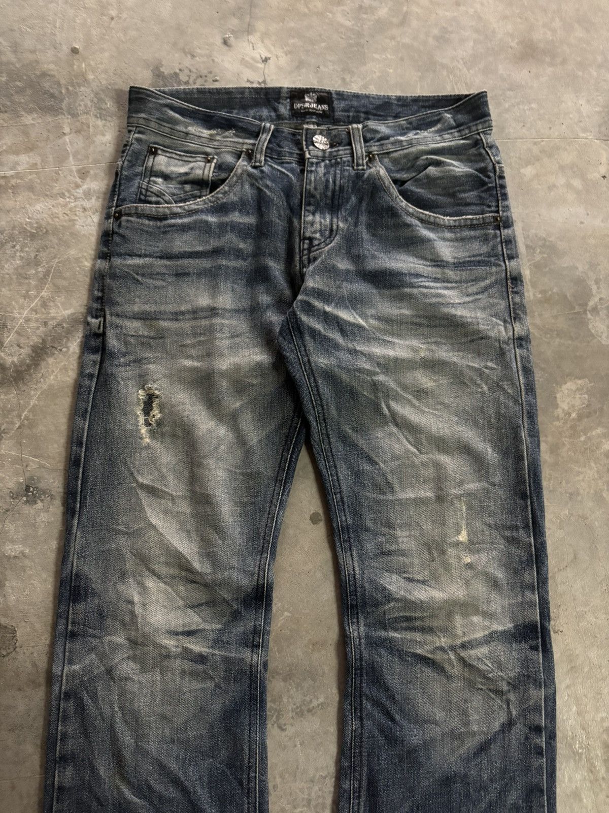 Japanese Brand DPSR JEANS DISTRESSED JAPANESE DENIM WASHED FADE PUNK GRUNGE Size US 32 / EU 48 - 2 Thumbnail