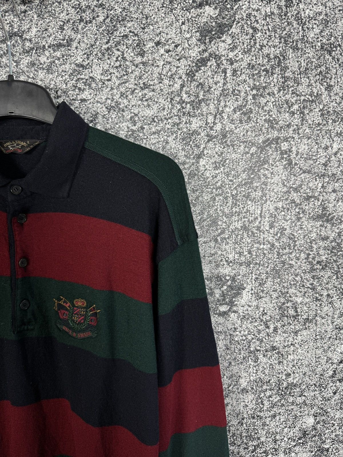 Paul & Shark Paul Shark Vintage Wool Striped Rugby Polo Shirt Italy XL Size US XL / EU 56 / 4 - 2 Thumbnail