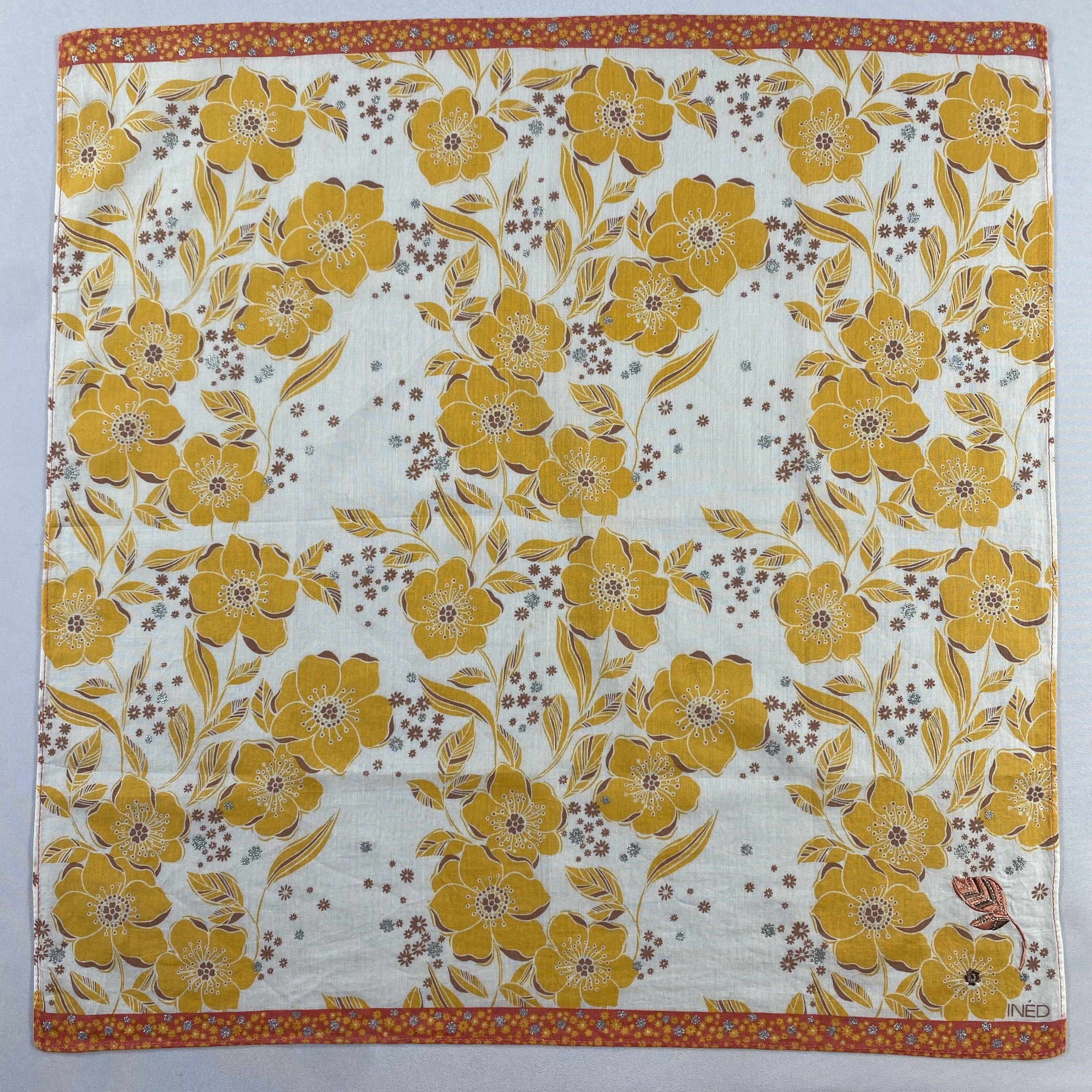 Vintage Ined Handkerchief / Neckerchief / Bandana-P1610 Size ONE SIZE - 1 Thumbnail