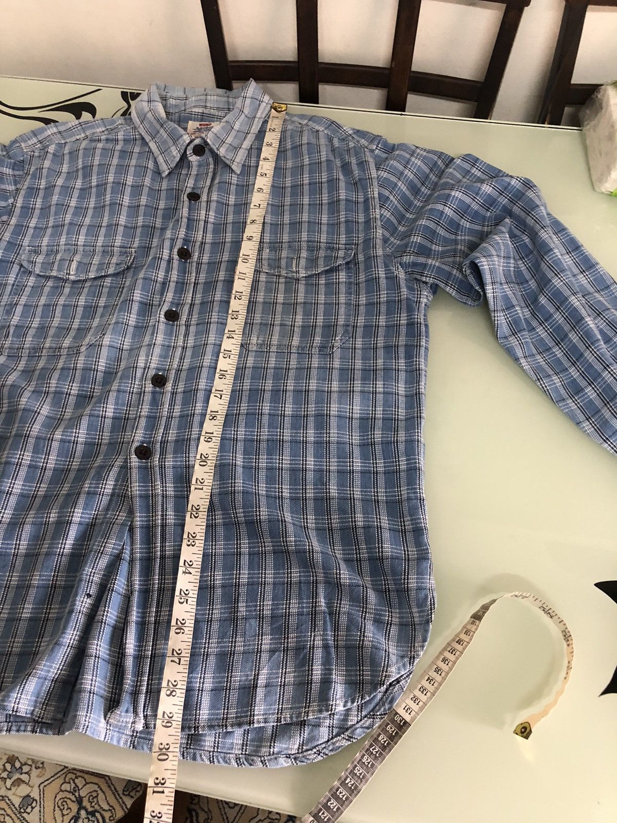 Levi's Vintage Levis Light Blue Flannel Size US L / EU 52-54 / 3 - 18 Thumbnail