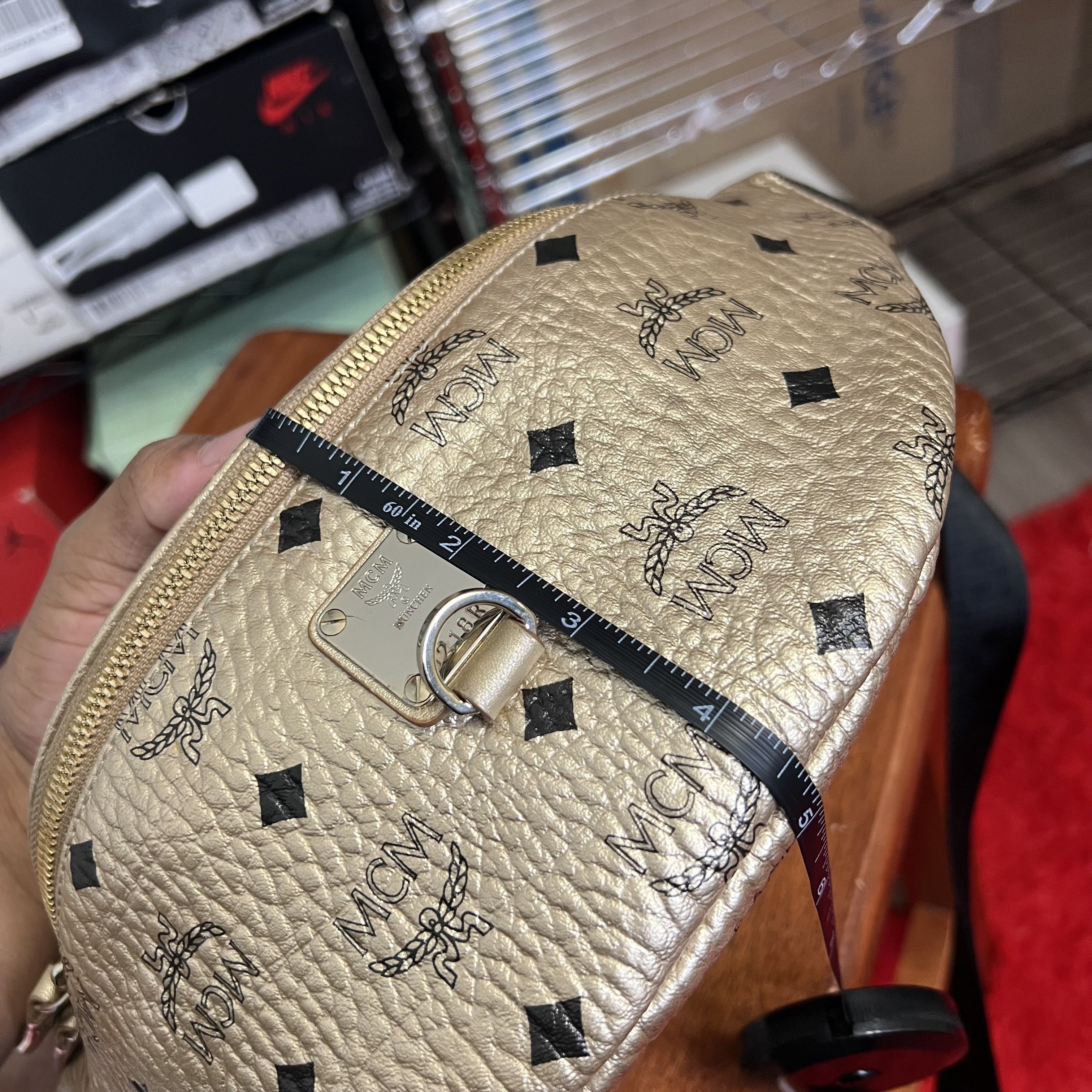 MCM MCM Gold Visetos Coated Canvas Belt Bag Size ONE SIZE - 17 Thumbnail