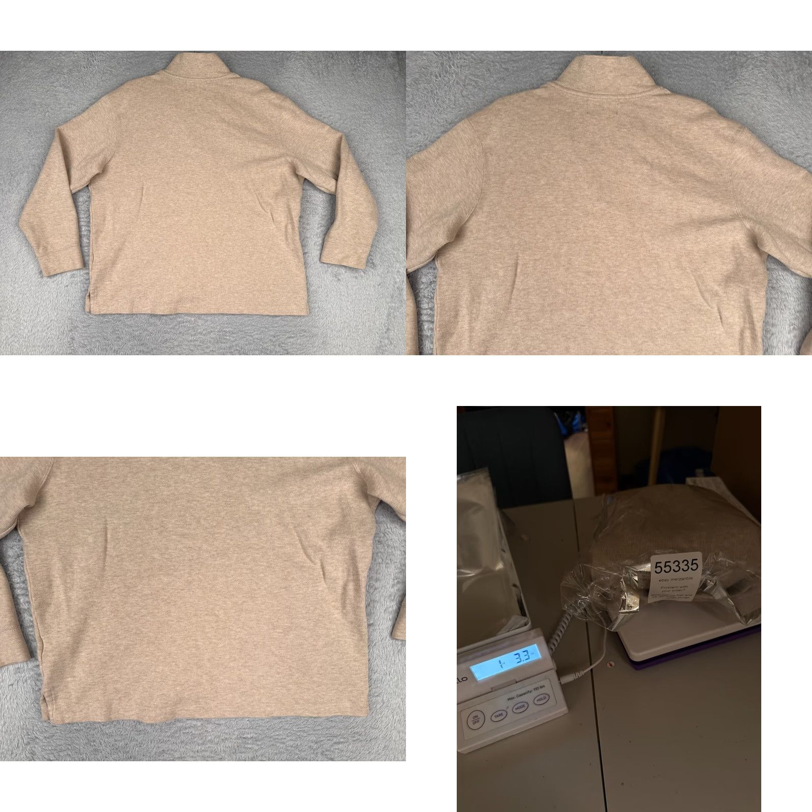 Ralph Lauren VINTAGE Polo Ralph Lauren Sweater Adult XL Beige 1/4 Zip Mock Neck Pony Size US XL / EU 56 / 4 - 9 Thumbnail