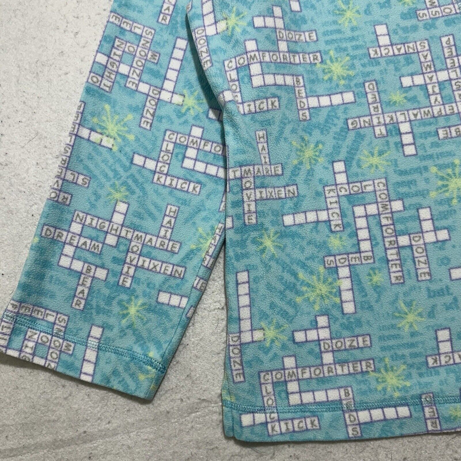 Other Adonna XL Button Down Fleece Shirt Crossword Puzzle Top Blue Size XL / US 12-14 / IT 48-50 - 5 Thumbnail