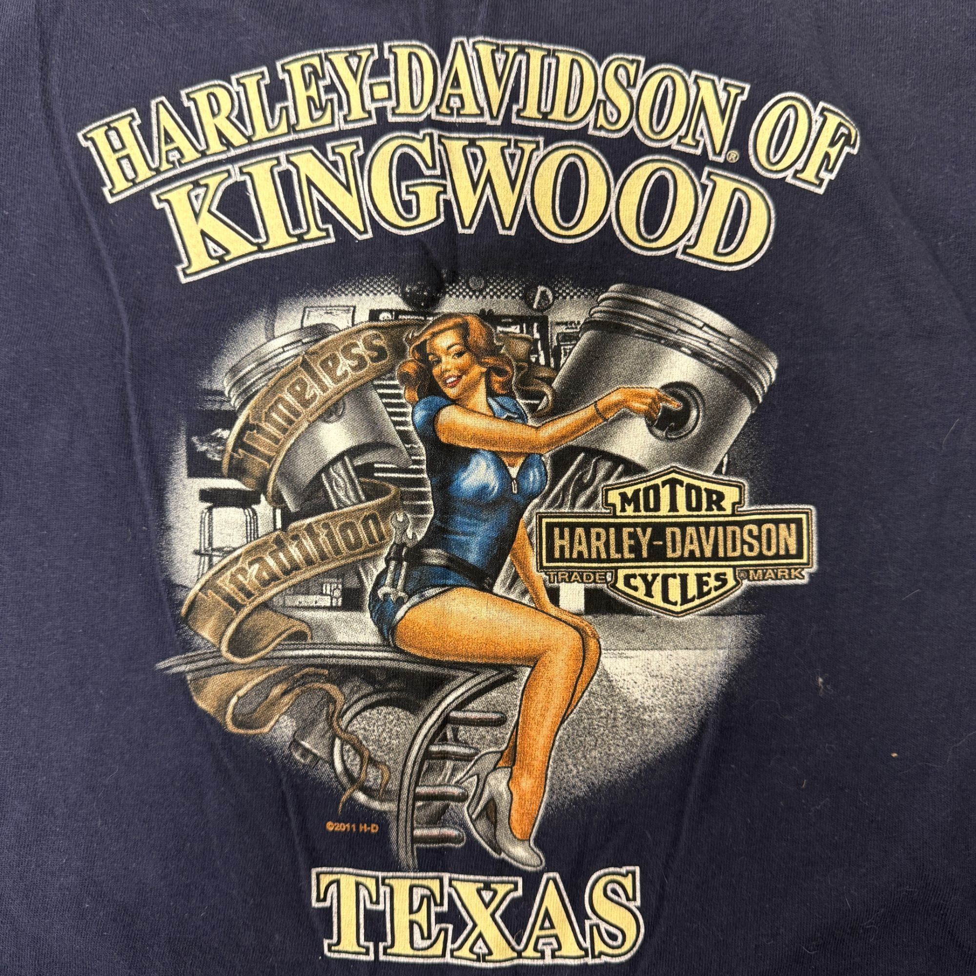 Harley Davidson H-D Motorcycle Blue Tank Top PINUP GIRL Biker Muscle Shirt Size US XXL / EU 58 / 5 - 1 Thumbnail