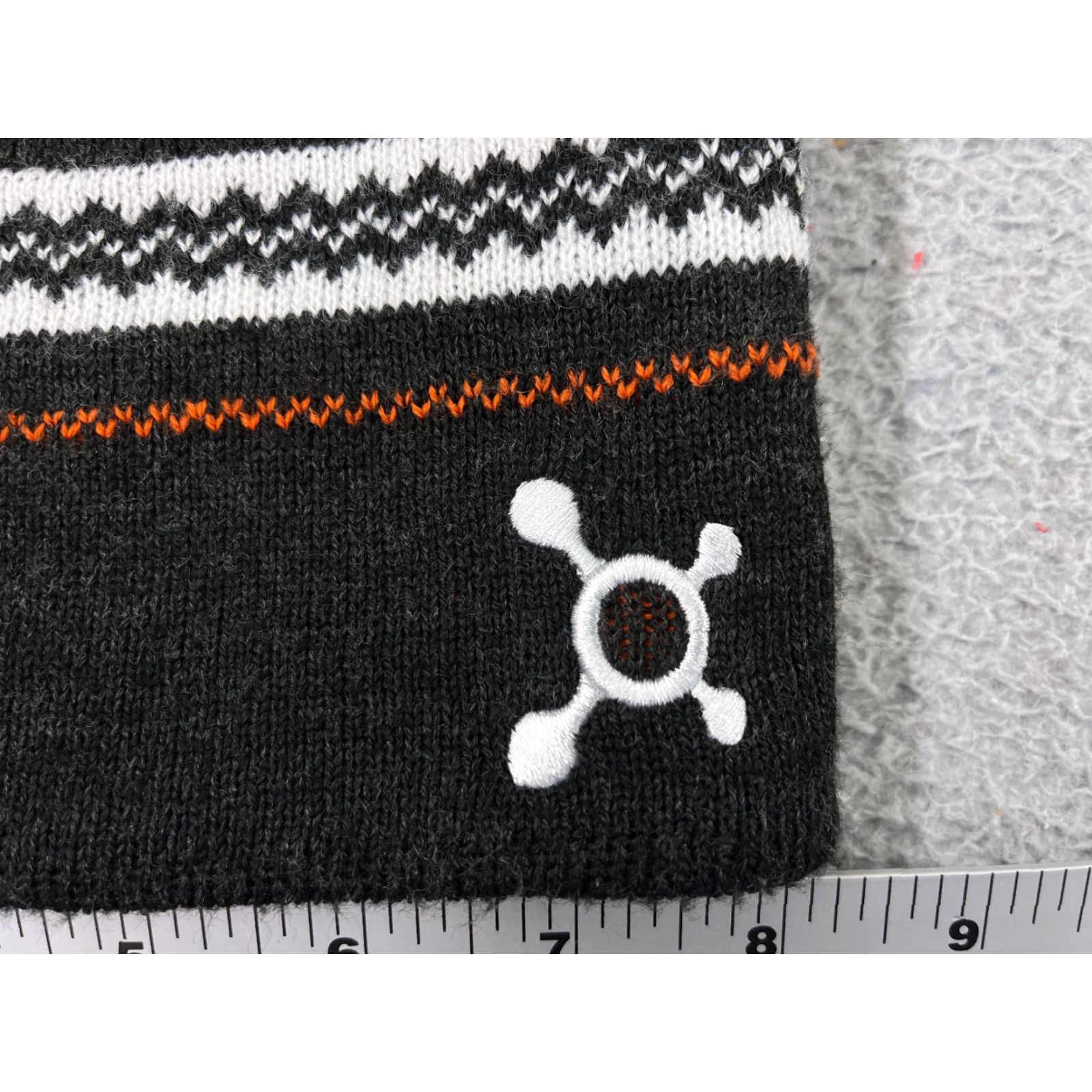 Theory Orange Theory Beanie Adult One Size Gray Knit Embroideredcrylic Logo Beanie Unisex Adults Mens Womens Size ONE SIZE - 2 Thumbnail