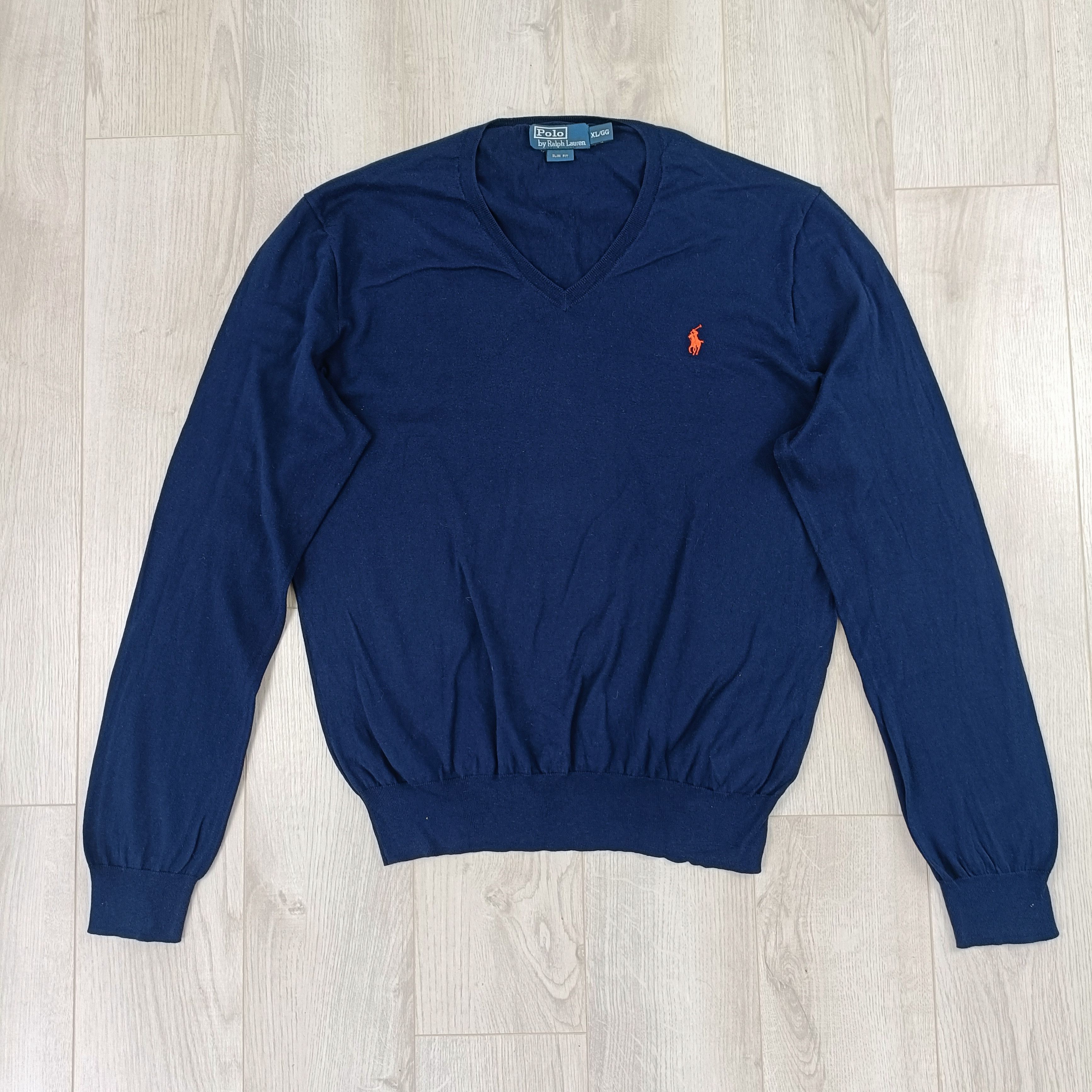 Polo Ralph Lauren Men's Navy Pima Cotton Sweater Pullover ! Size US M / EU 48-50 / 2 - 1 Thumbnail