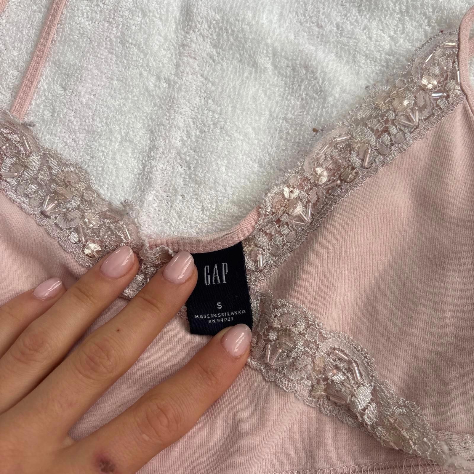 Gap y2k pink coquette beaded lace cami Size S / US 4 / IT 40 - 4 Thumbnail