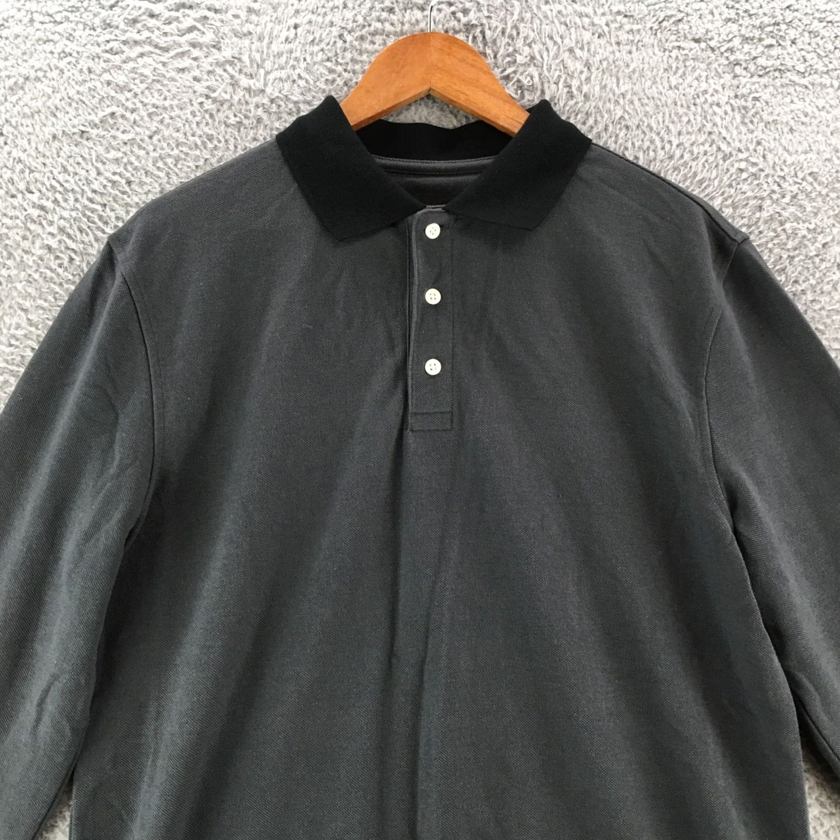 Vintage Goodfellow & Co Polo Shirt Mens M Grey Cotton Polyester Blend Casual Long Sleeve Shirt Size US M / EU 48-50 / 2 - 2 Thumbnail