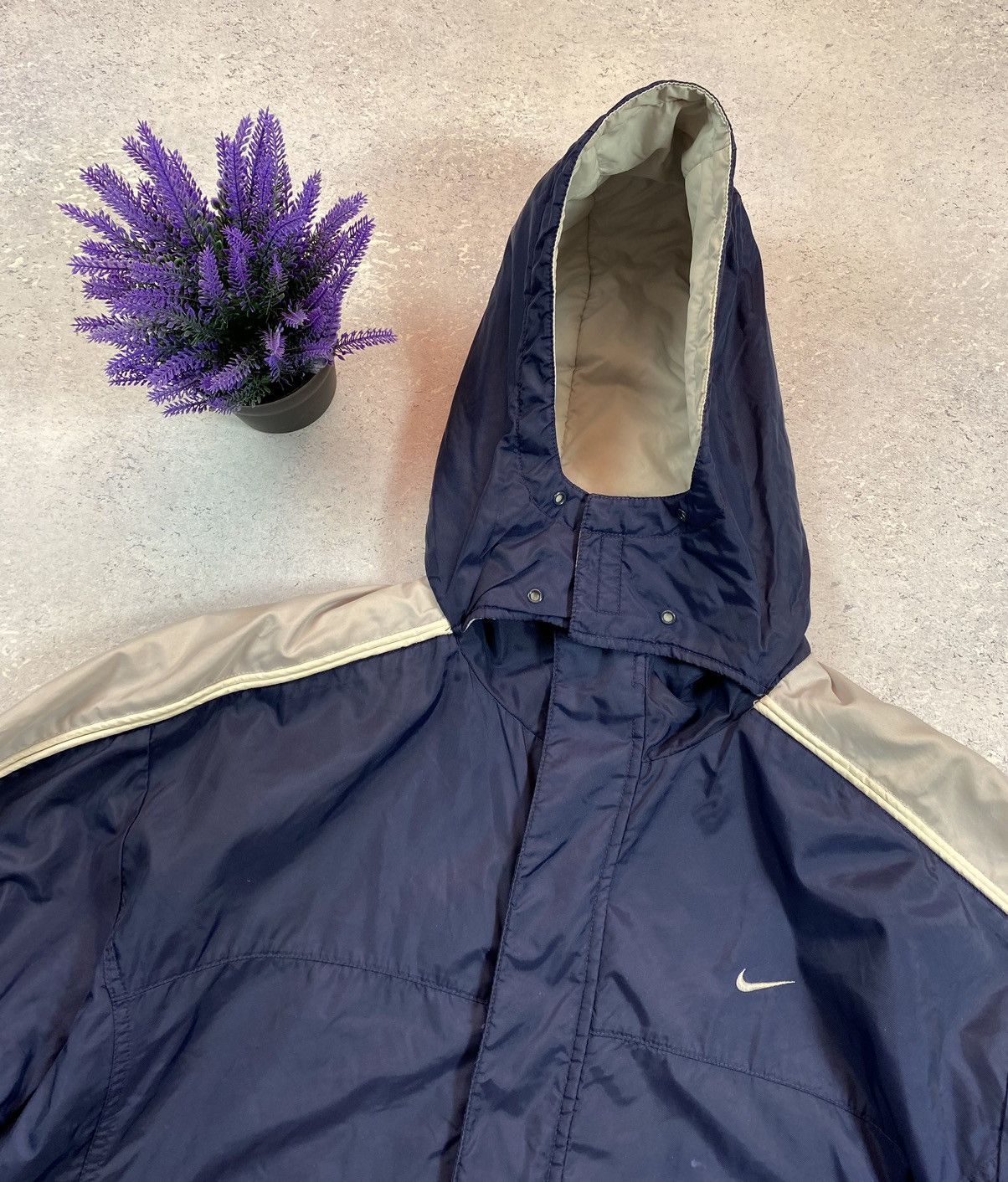 Vintage Vintage Nike 90s Blue Winter jacket with big centre logo Size US XL / EU 56 / 4 - 7 Thumbnail