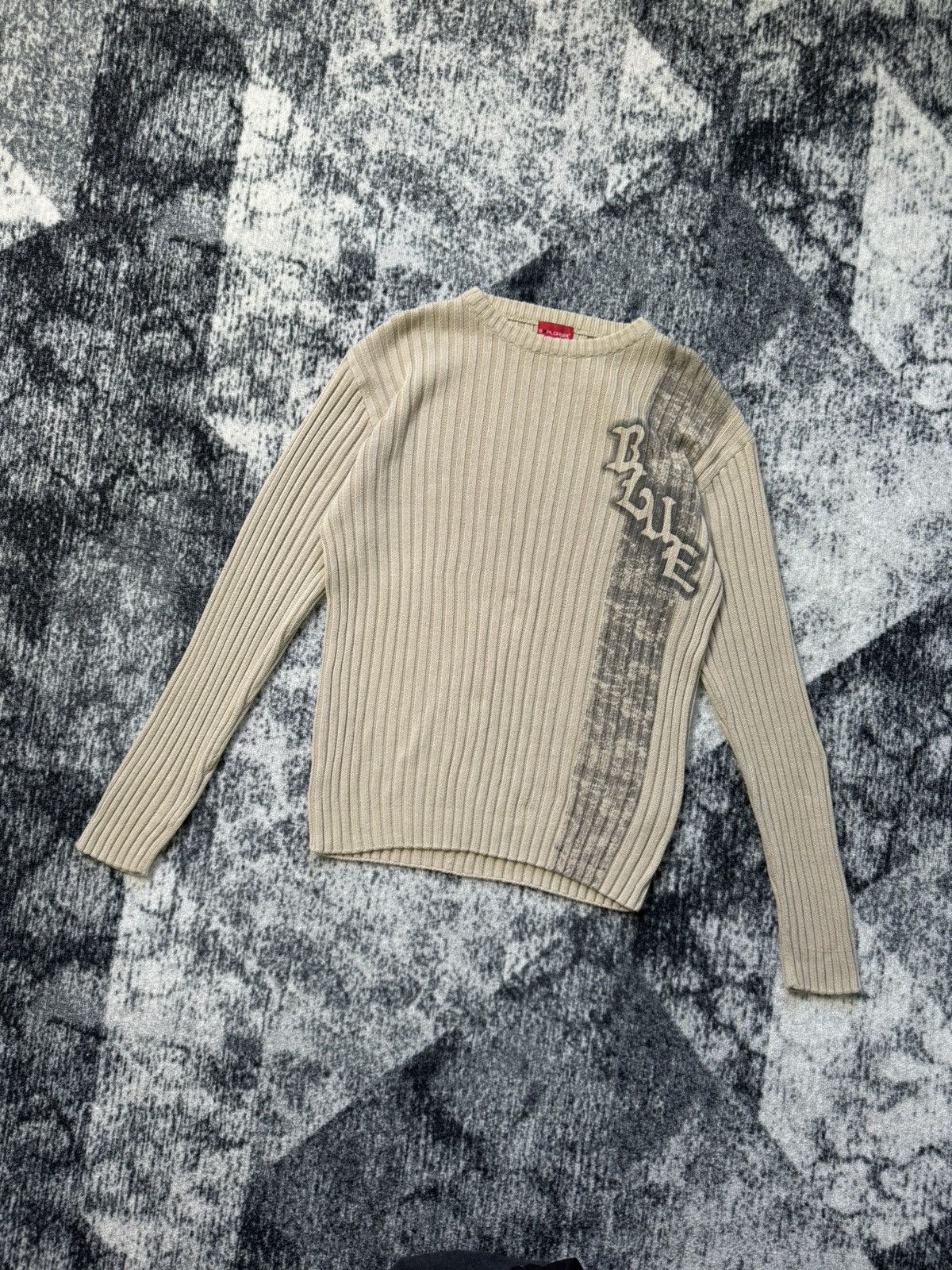 Japanese Brand Vintage Diesel Style Ribbed Avant Garde Sweater Y2K 90s Size US L / EU 52-54 / 3 - 1 Thumbnail