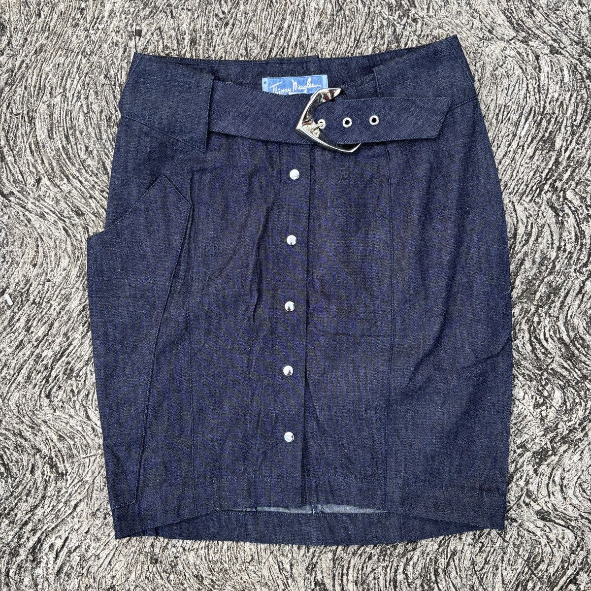 Thierry Mugler Thierry Mugler mini skirt denim Size 27" / US 4 / IT 40 - 1 Thumbnail