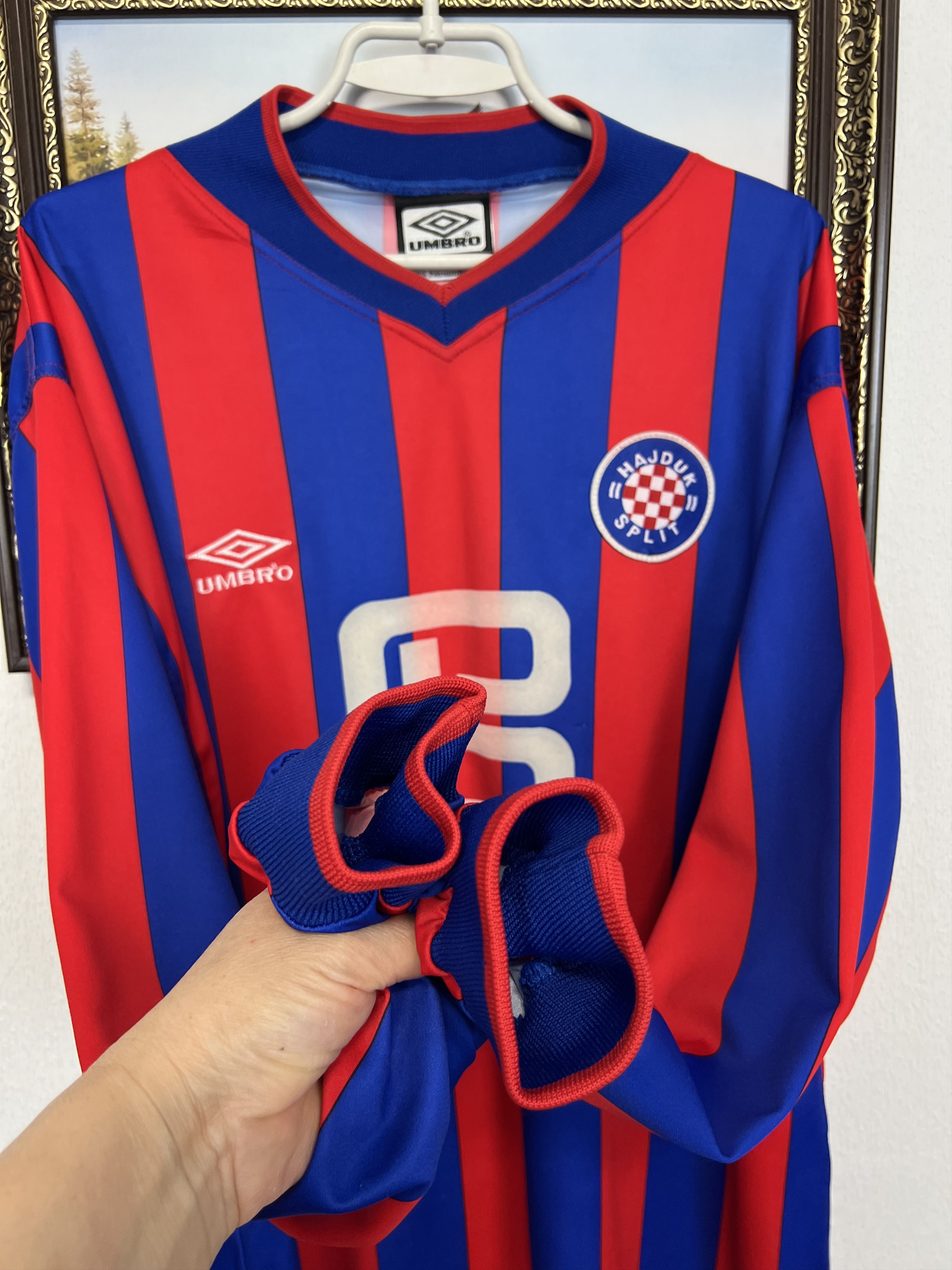 Umbro Hajduk Split football shirt Match Long Sleeve Spalj Jersey Size US XL / EU 56 / 4 - 4 Thumbnail