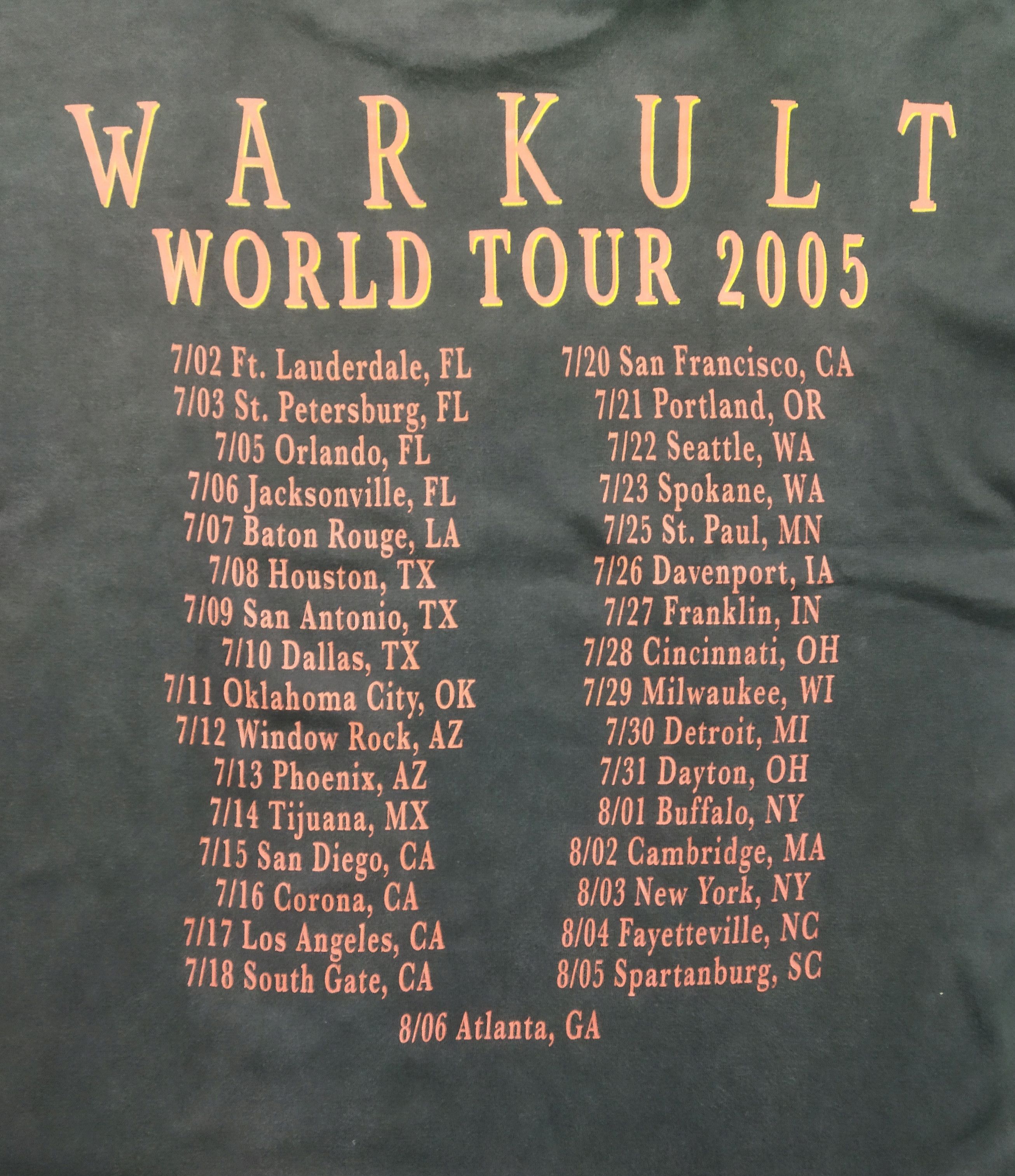 Band Tees MALEVOLENT CREATION warkult world Tour 2005 Size US L / EU 52-54 / 3 - 4 Thumbnail