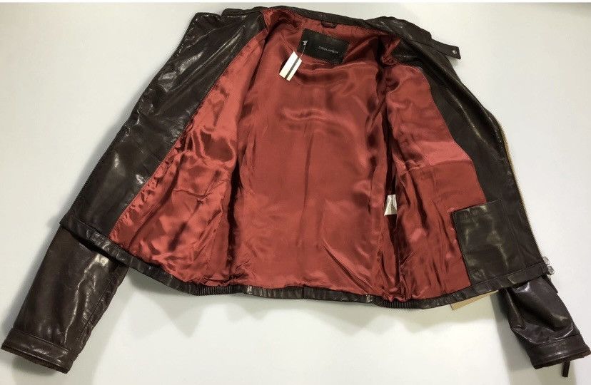 Dsquared2 Dsquared2 🇮🇹 Ovine Leather Accordion Edge Biker Jacket 54 NEW Size US L / EU 52-54 / 3 - 8 Thumbnail
