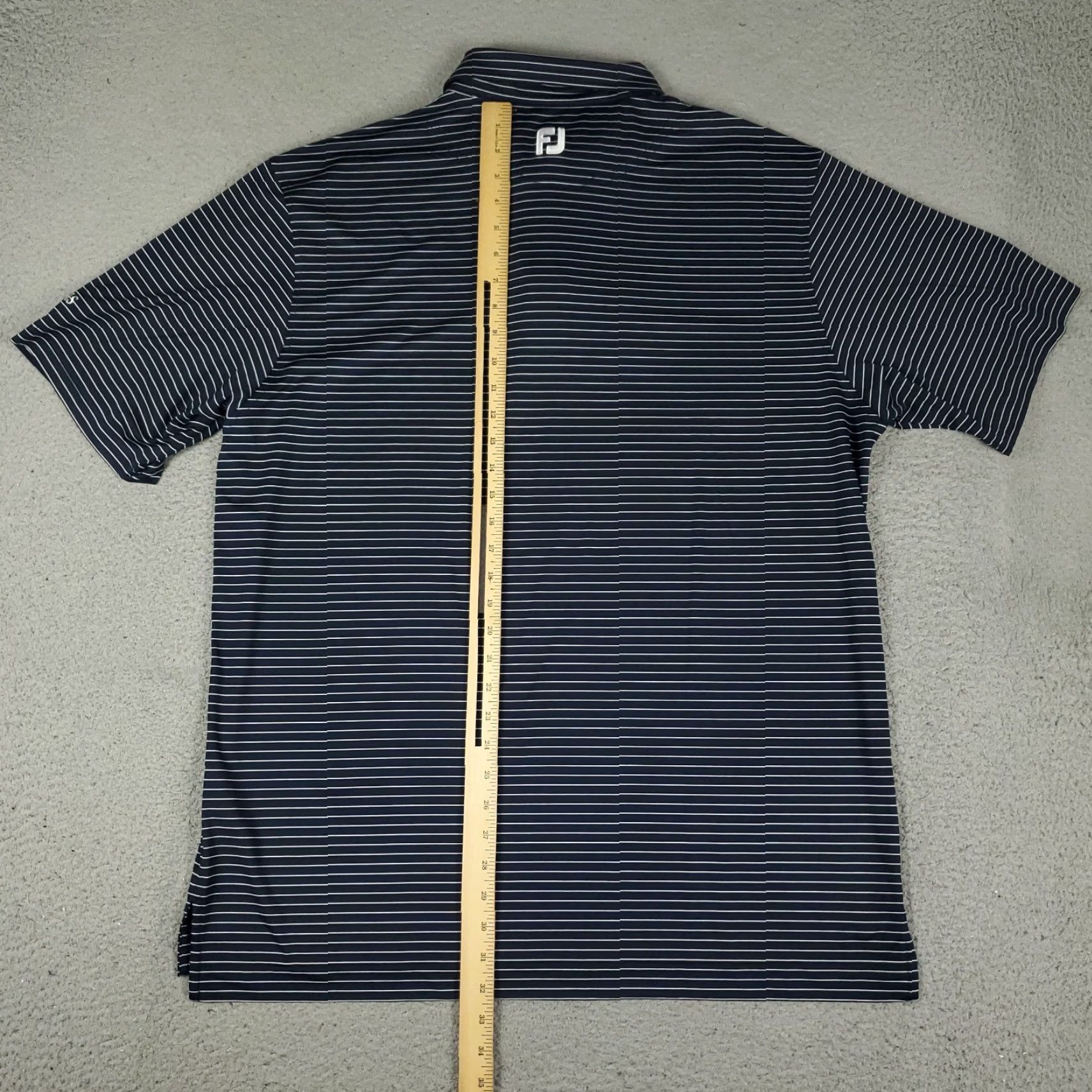 Footjoy FootJoy Polo Shirt Mens XL Blue Striped Short Sleeve Golf Polo Shirt Regular Fit 100% Polyester Blue FootJoy Shirt Mens XL Size US XL / EU 56 / 4 - 5 Thumbnail