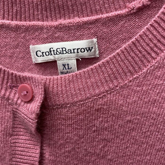 Croft Barrow Croft Barrow Cardigan Womens XL Pink Button Up