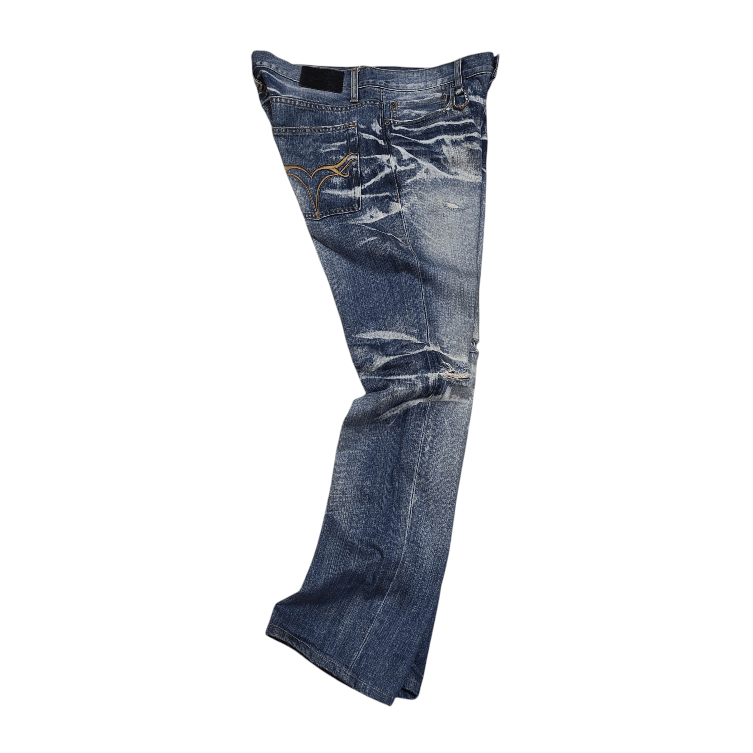JACKROSE Jackrose Distressed Flare Denim – 2000s Vkei Size US 31 - 5 Thumbnail